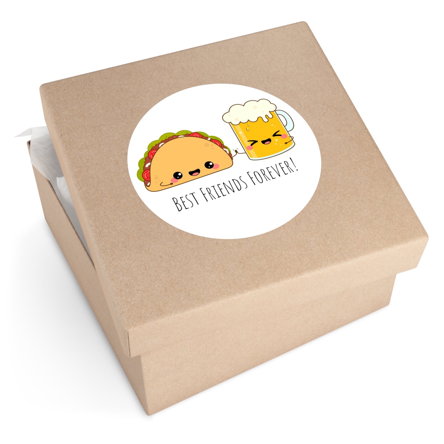 'Beer & Taco BFF!' Round Stickers, Indoor\Outdoor
