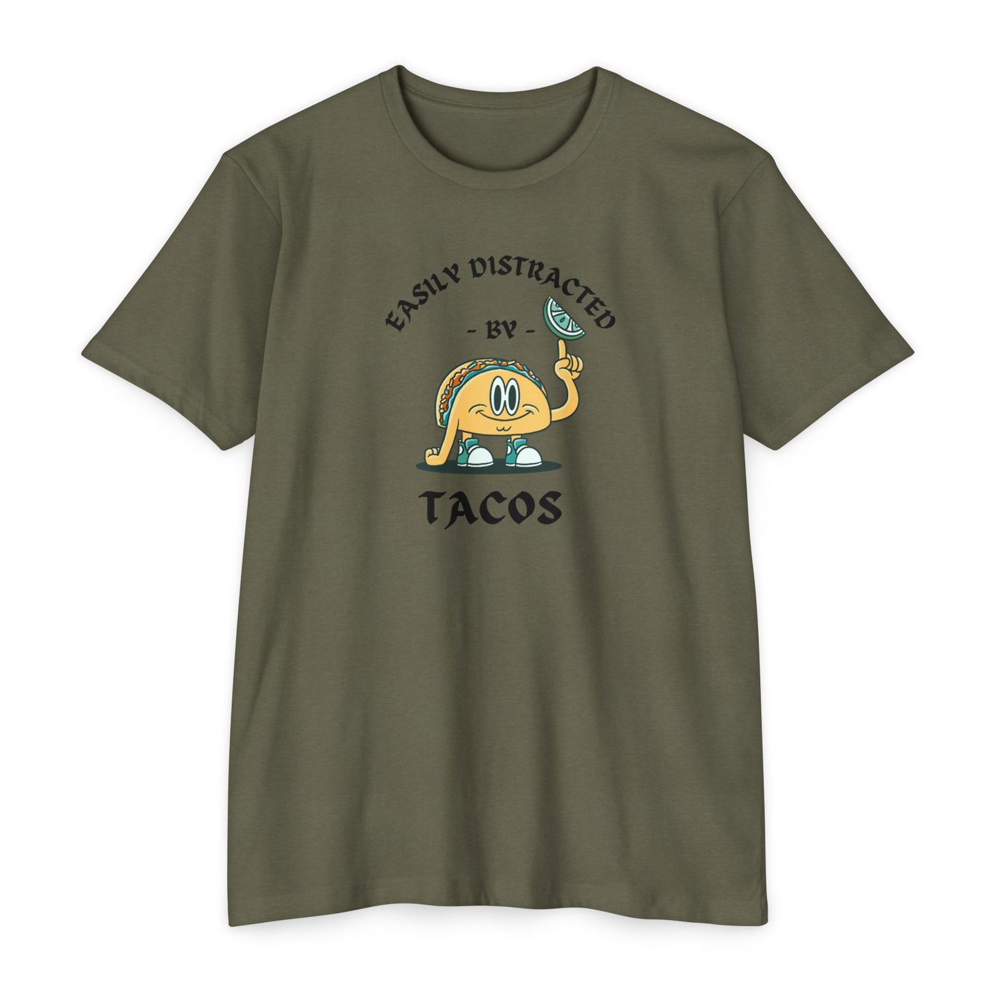 'Easily Distracted by Tacos! Funny Foodie' Unisex Jersey T-shirt