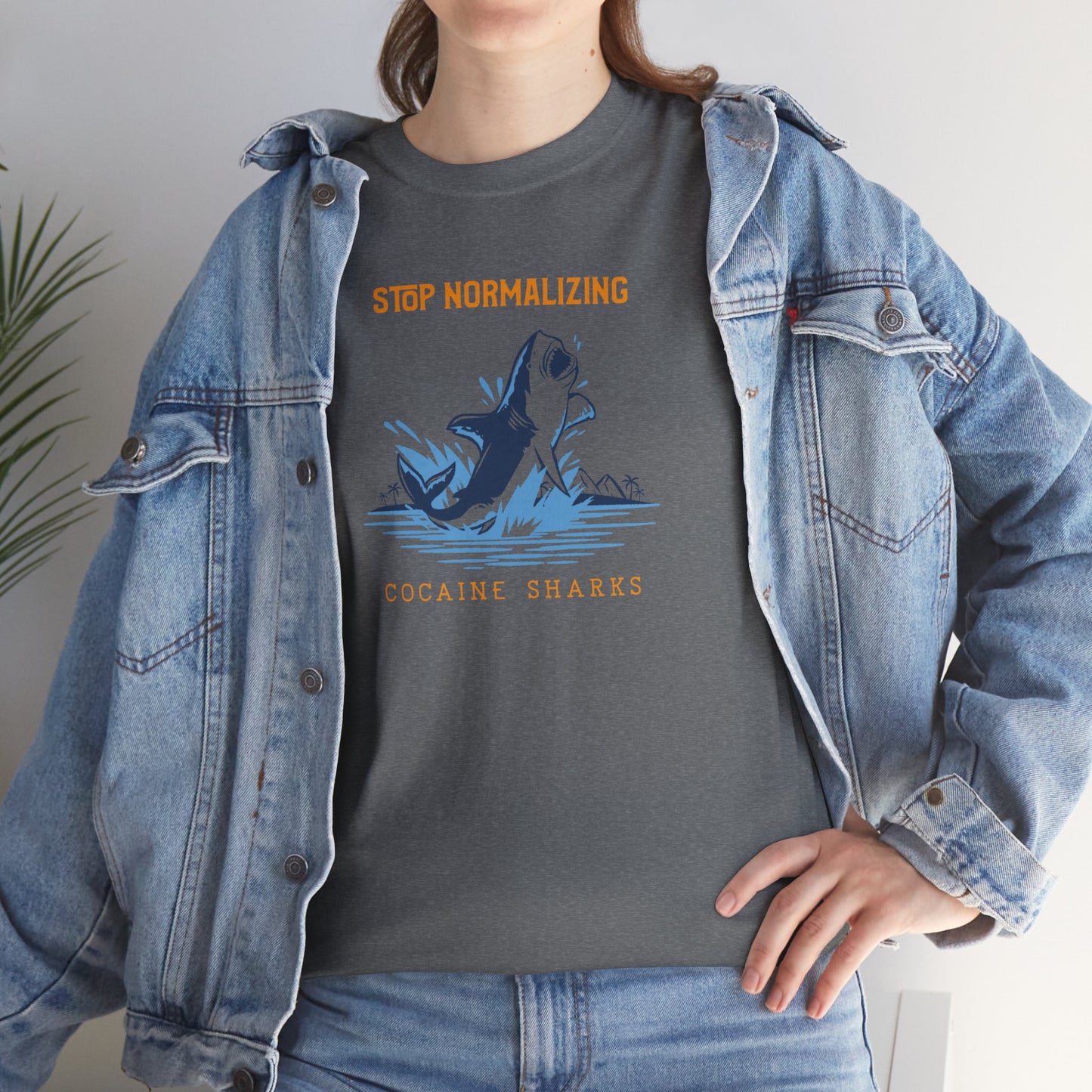 'Cocaine Shark' Unisex Heavy Cotton Tee