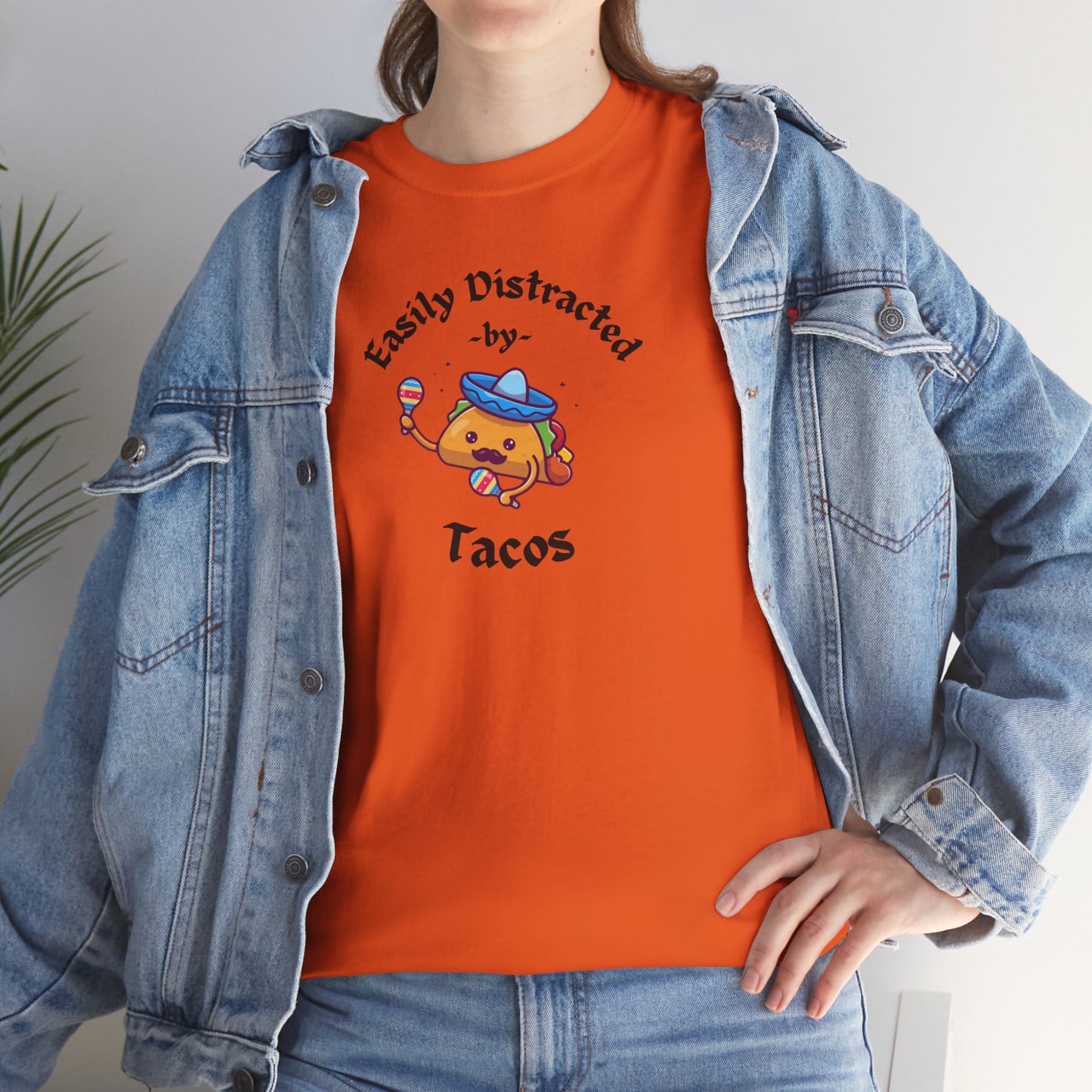 'Easily Distracted by Tacos' Unisex Heavy Cotton Tee