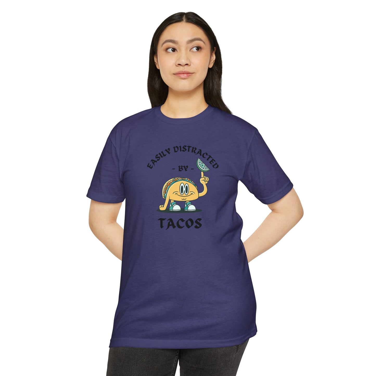 'Easily Distracted by Tacos! Funny Foodie' Unisex Jersey T-shirt