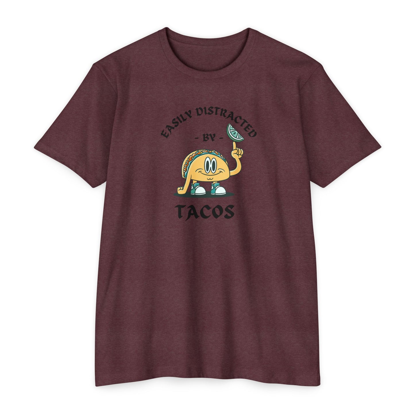 'Easily Distracted by Tacos! Funny Foodie' Unisex Jersey T-shirt