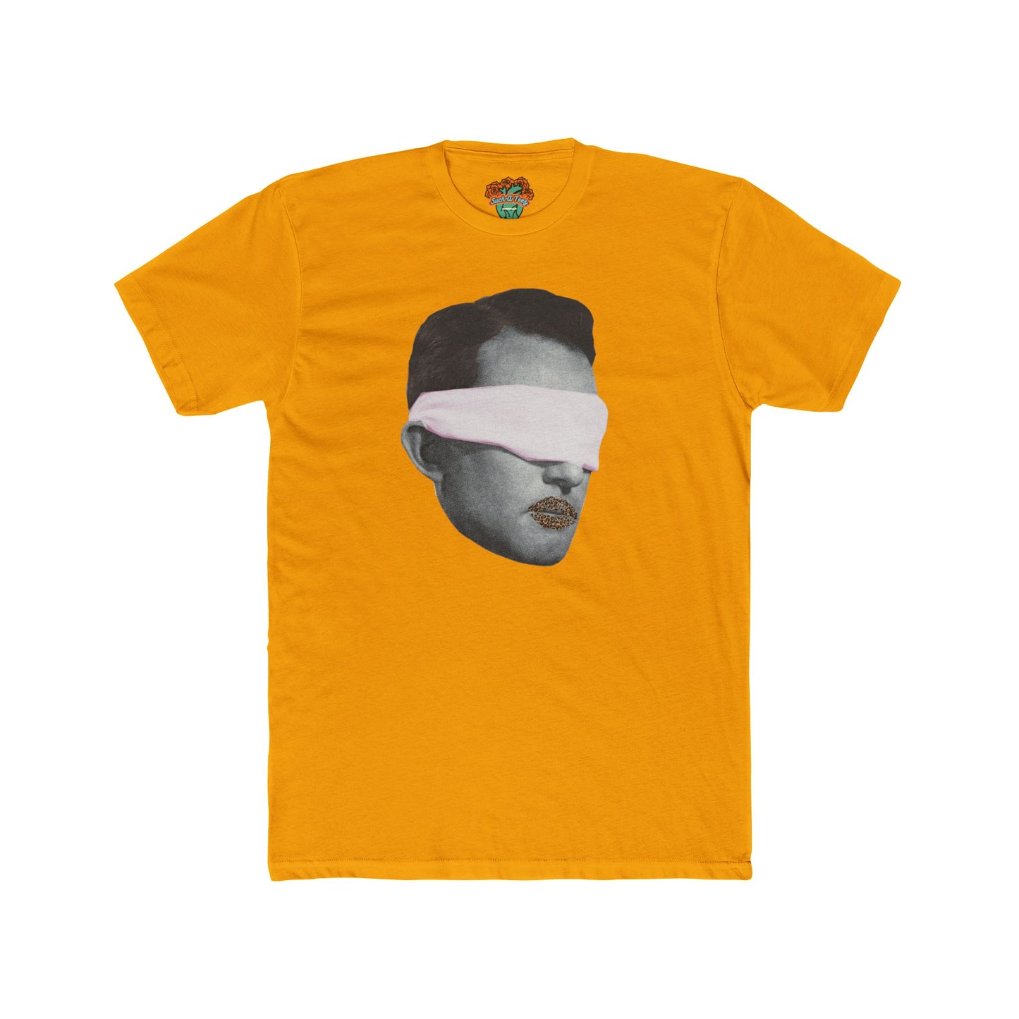 ' Cheetah Lips' Trendy Unisex Cotton Crew Tee