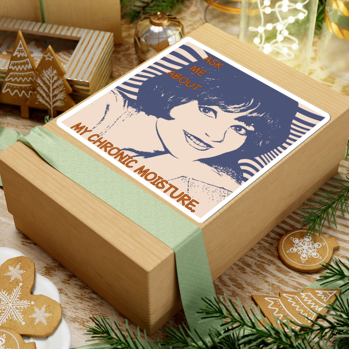 "Chronic Moisture" Kiss-Cut Stickers, Fun Laptop Stickers, Humorous Gift, Vinyl Decals.