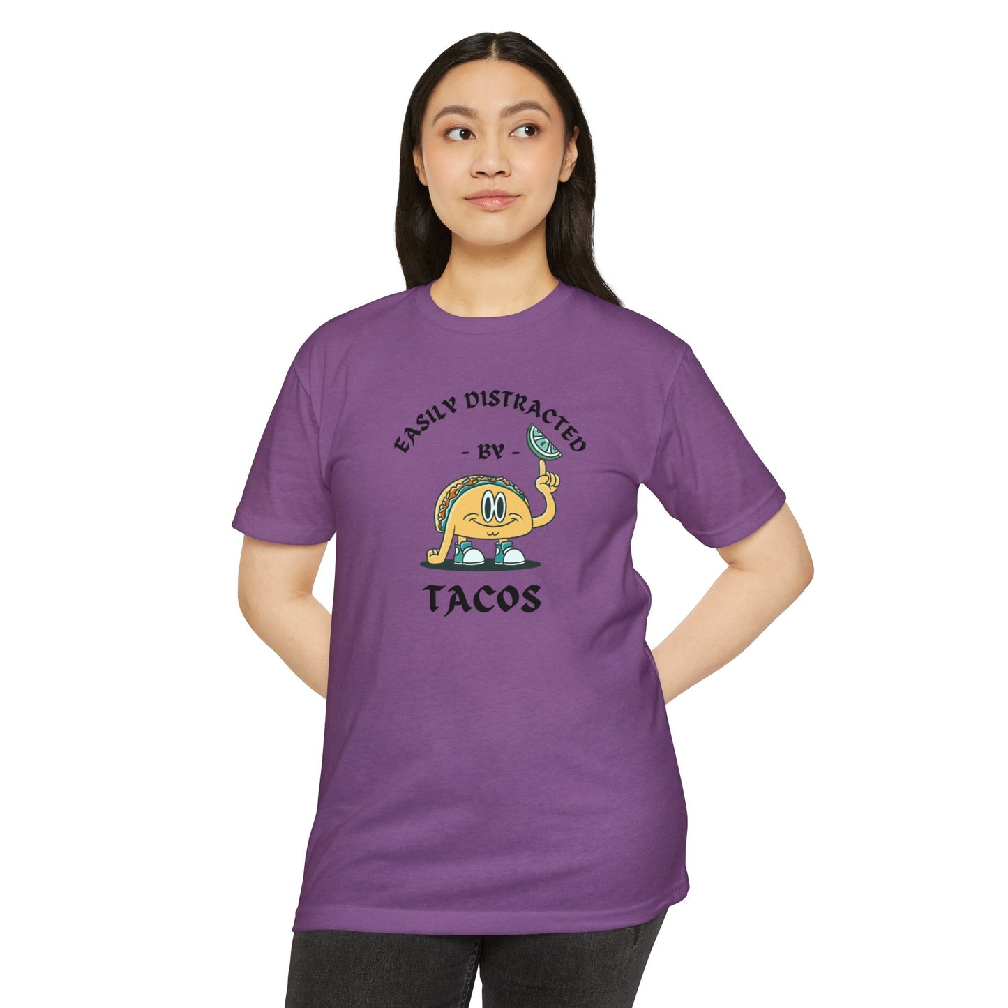 'Easily Distracted by Tacos! Funny Foodie' Unisex Jersey T-shirt