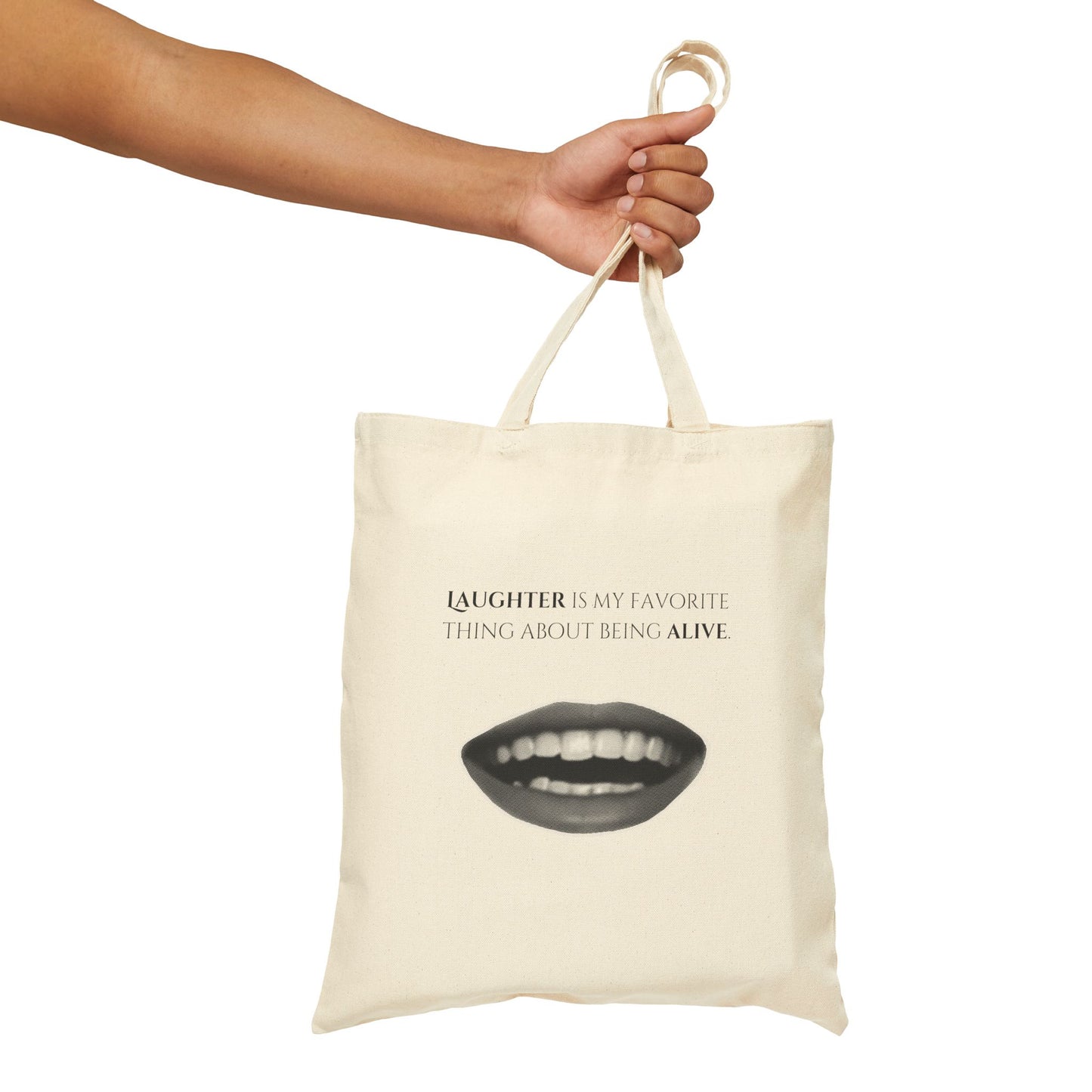 'Laughter' Cotton Canvas Tote Bag