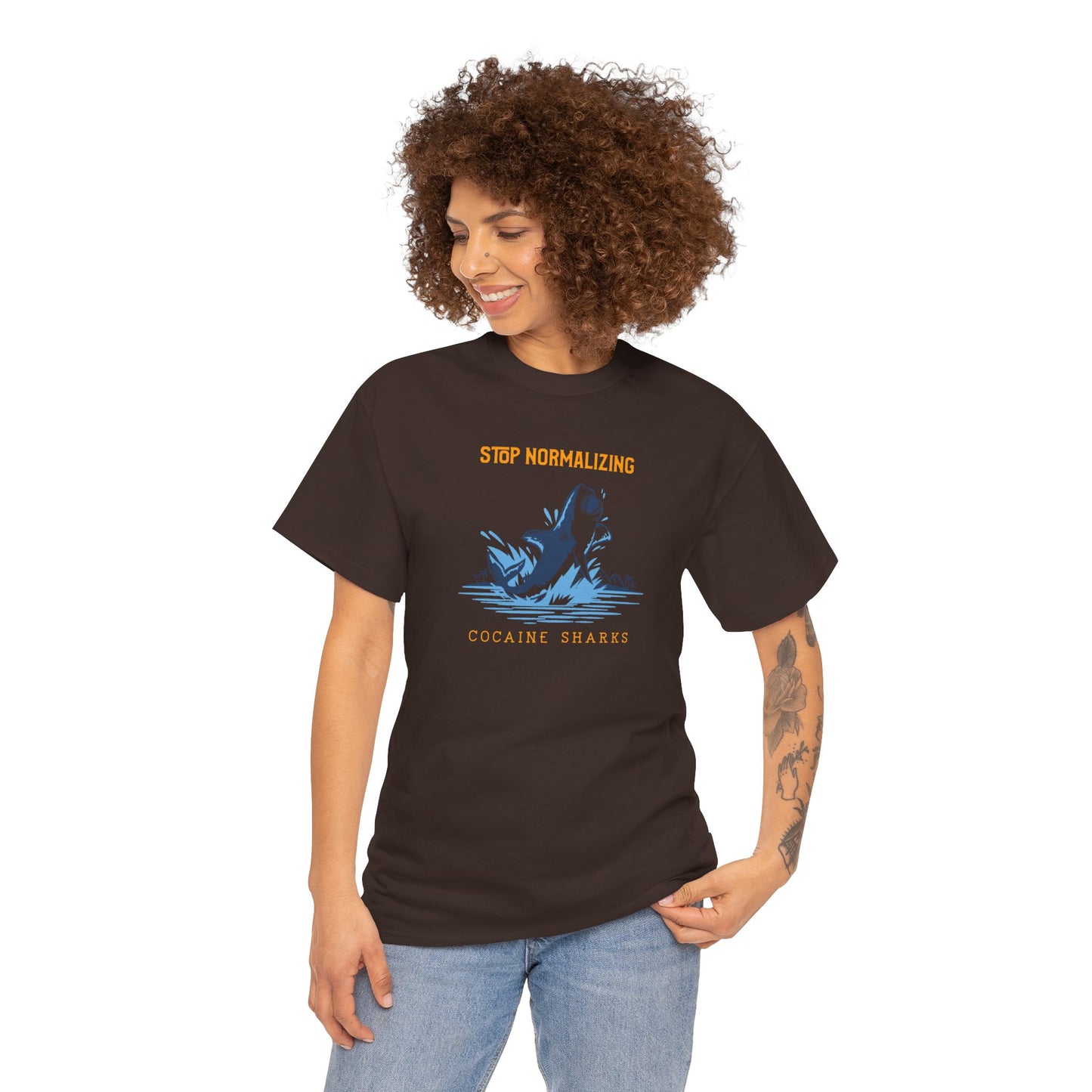 'Cocaine Shark' Unisex Heavy Cotton Tee
