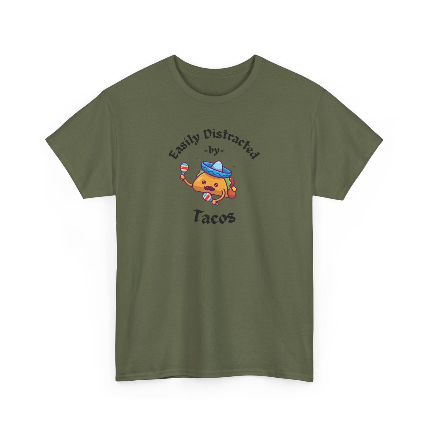 'Easily Distracted by Tacos' Unisex Heavy Cotton Tee