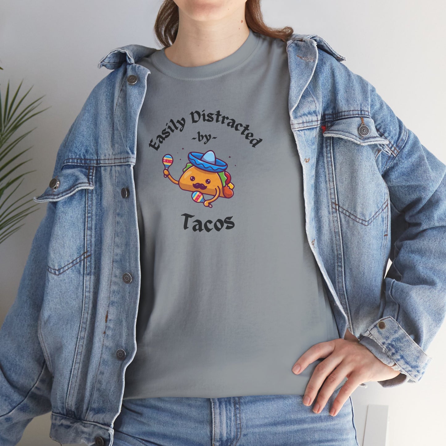 'Easily Distracted by Tacos' Unisex Heavy Cotton Tee