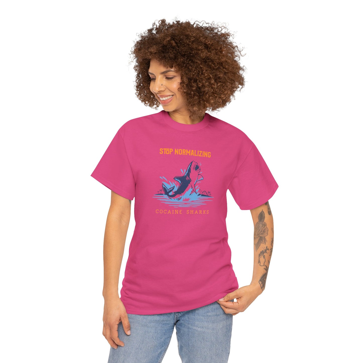 'Cocaine Shark' Unisex Heavy Cotton Tee