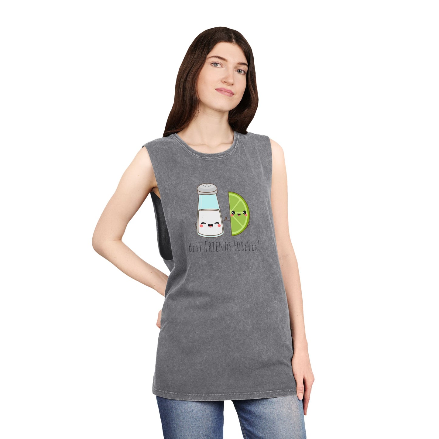 Salt & Lime Best Friends Forever! Unisex Stonewash Tank Top