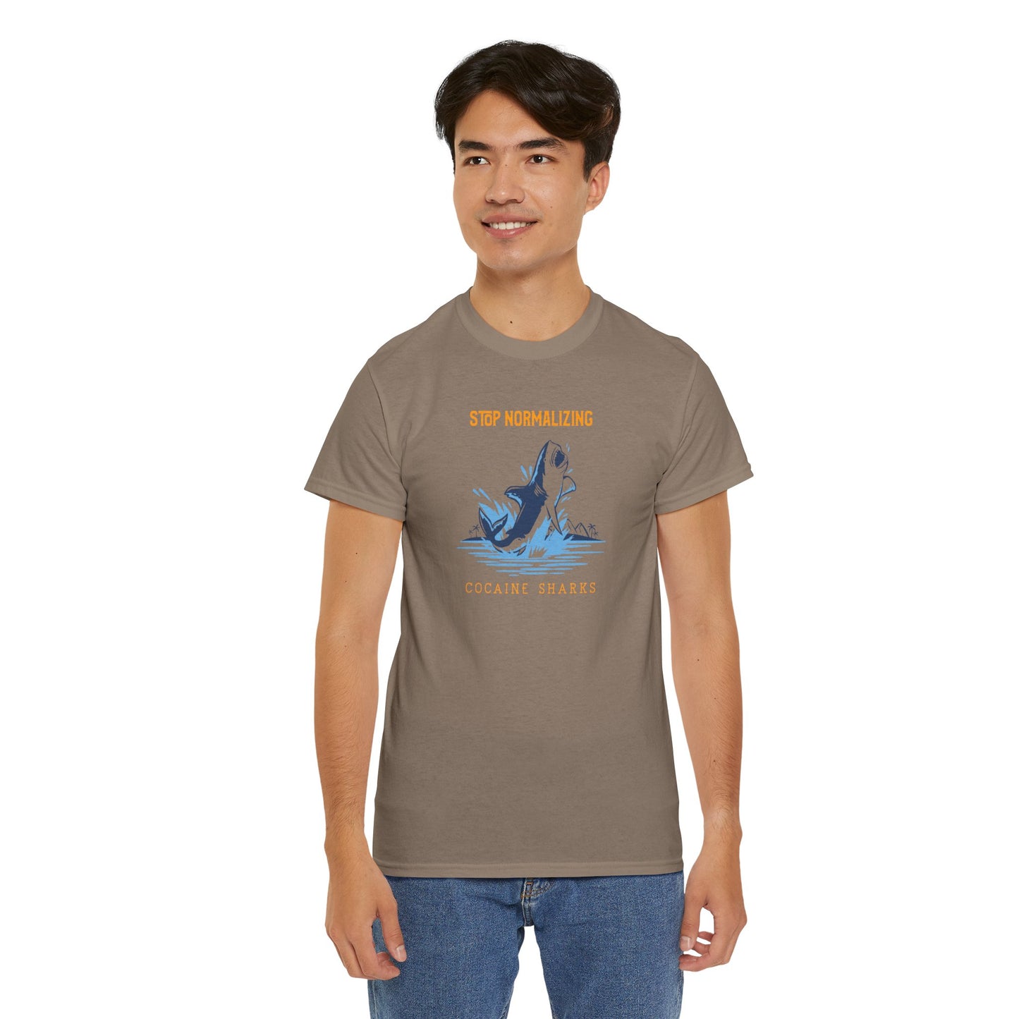'Cocaine Shark' Unisex Heavy Cotton Tee