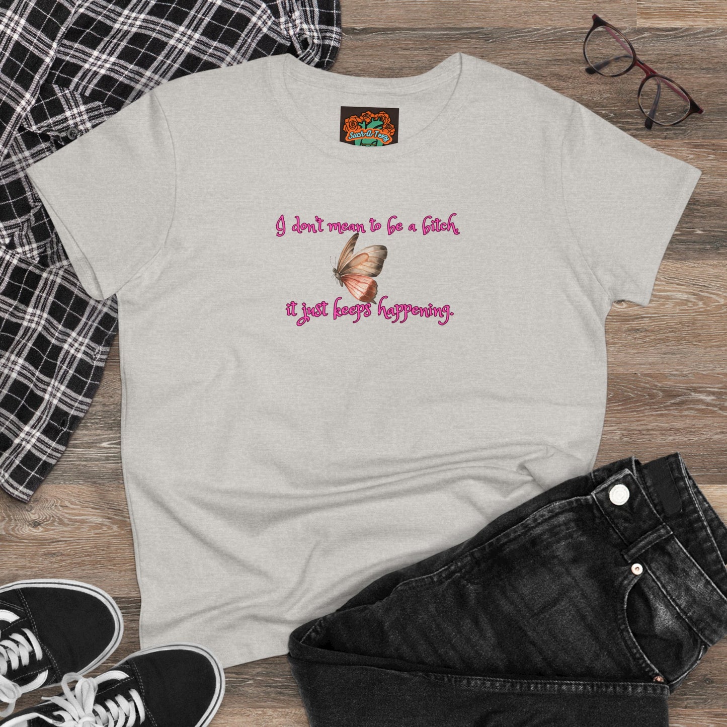 'Just Can't Help It' Women's Midweight Cotton Tee