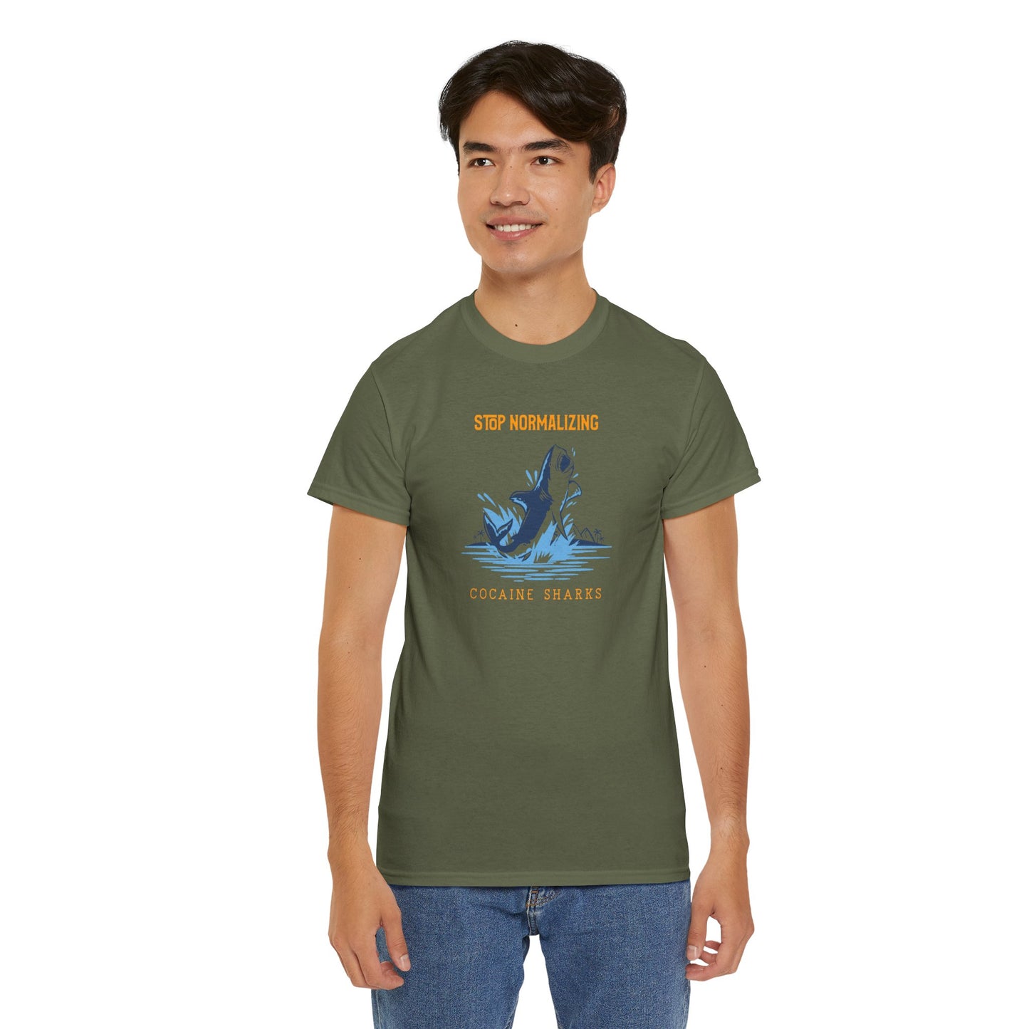 'Cocaine Shark' Unisex Heavy Cotton Tee