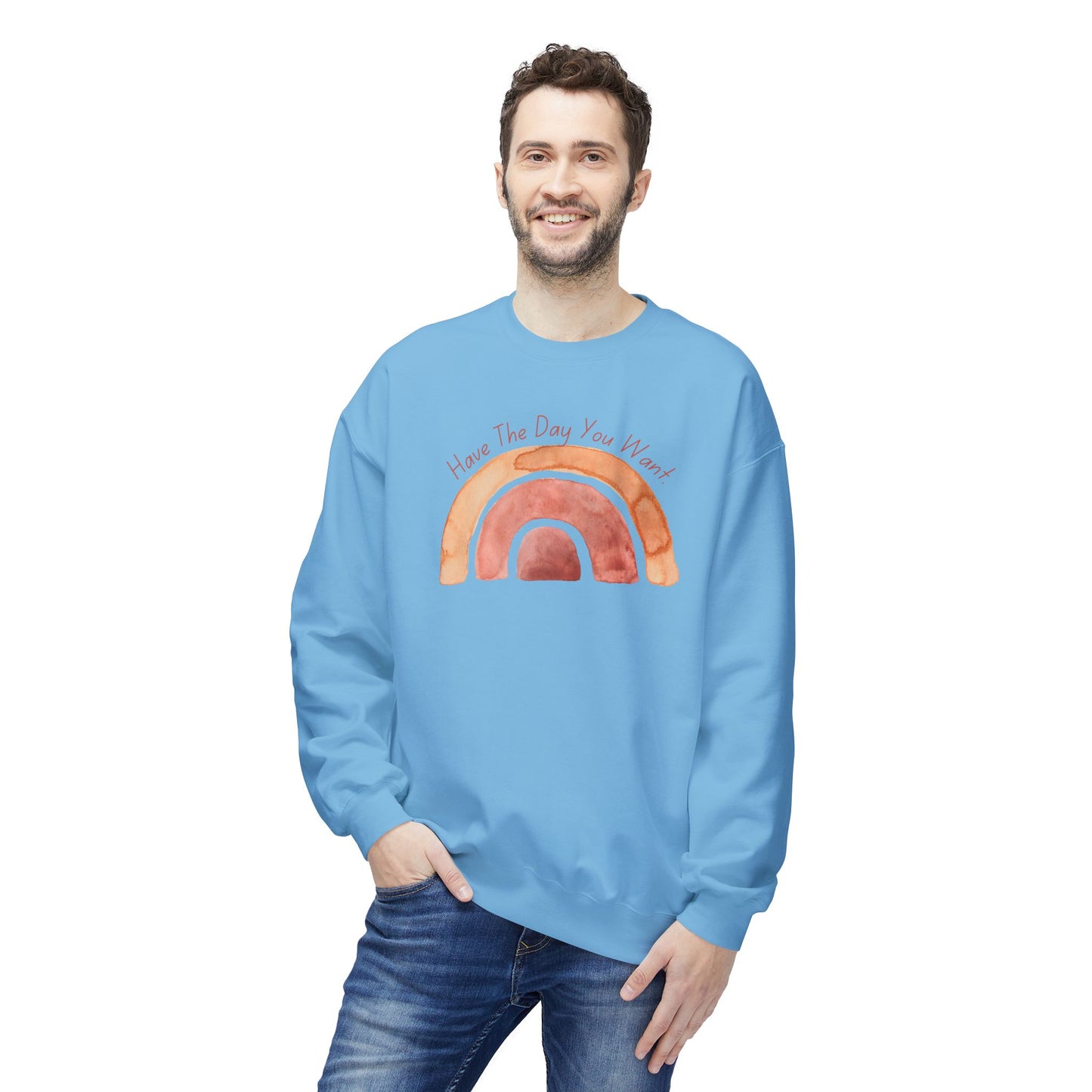 'Have The Day You Want' Unisex Midweight Softstyle Fleece Crewneck Sweatshirt