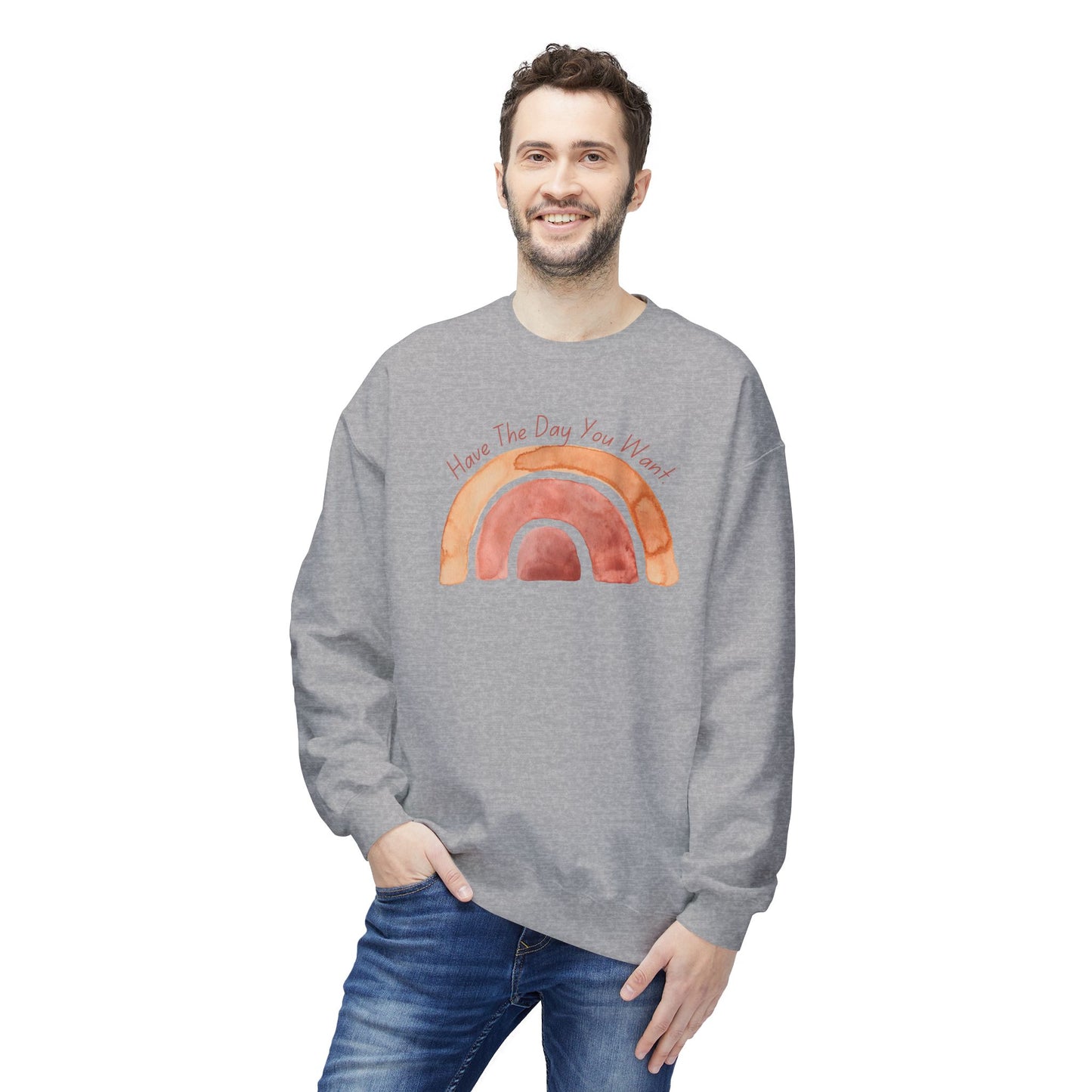 'Have The Day You Want' Unisex Midweight Softstyle Fleece Crewneck Sweatshirt
