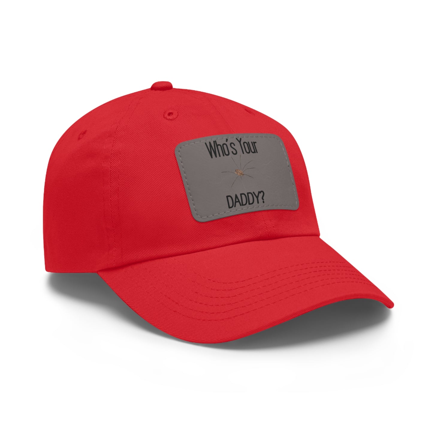 'Who's Your Daddy' (Spider)Dad Hat with Leather Patch (Rectangle)