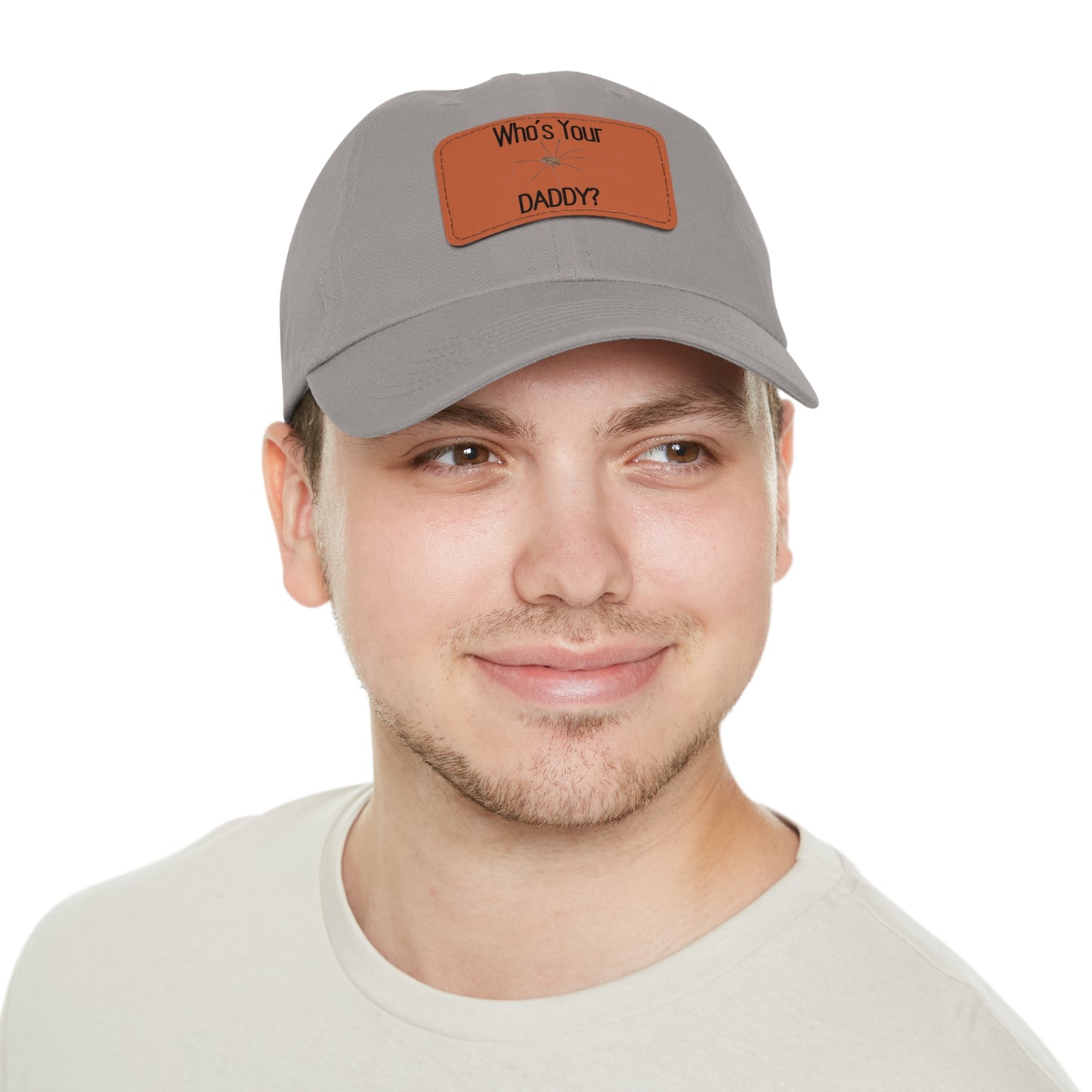 'Who's Your Daddy' (Spider)Dad Hat with Leather Patch (Rectangle)