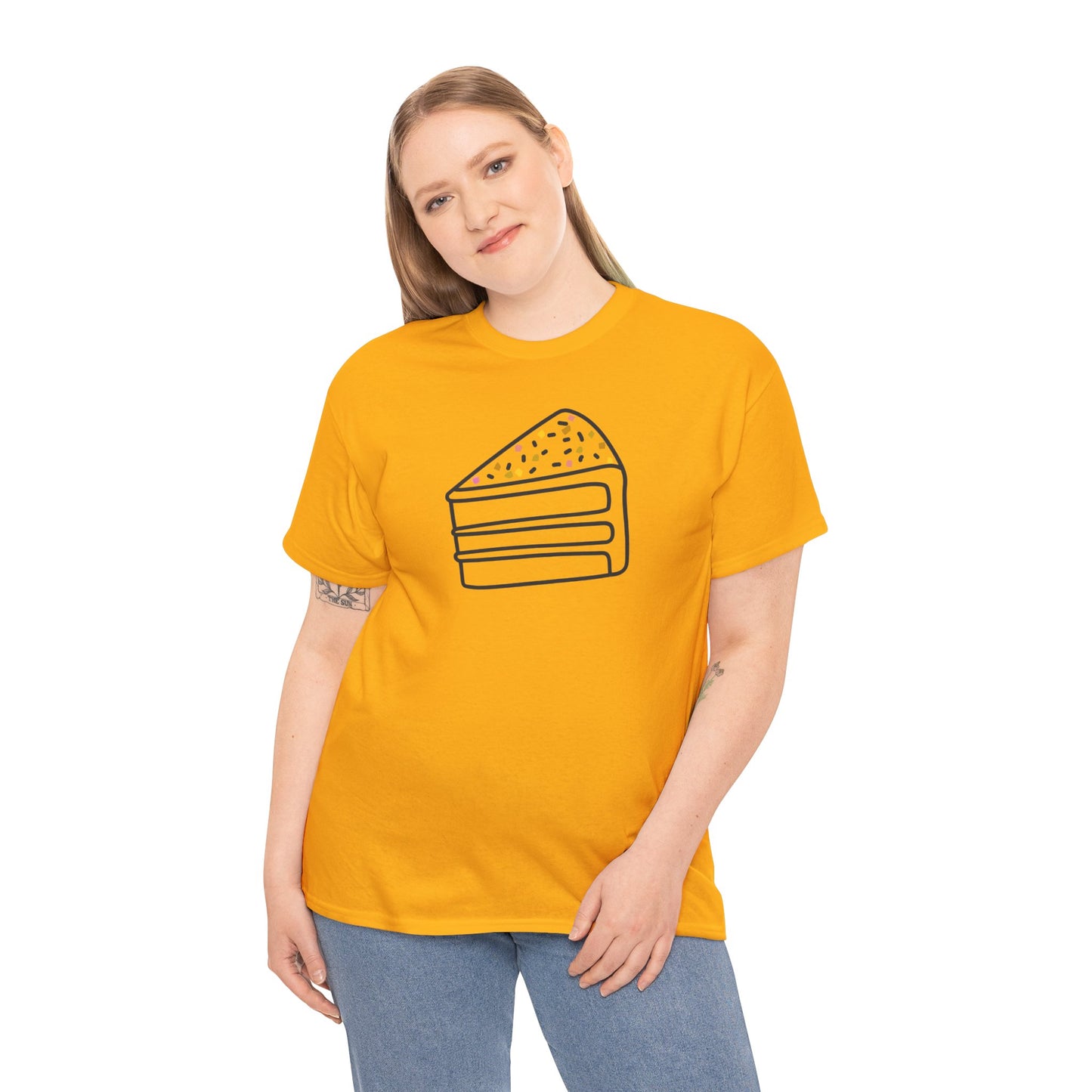 'Cake' Unisex Heavy Cotton Tee Express Delivery available
