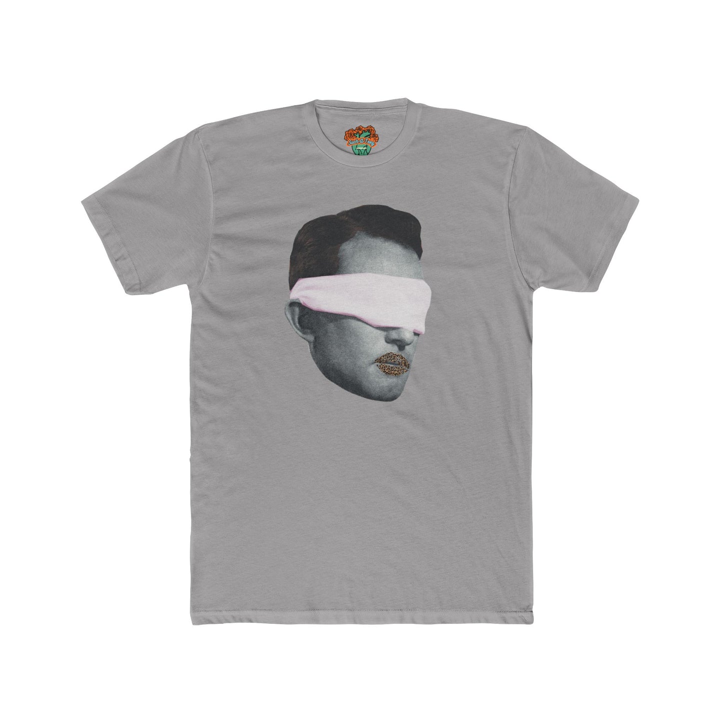 ' Cheetah Lips' Trendy Unisex Cotton Crew Tee