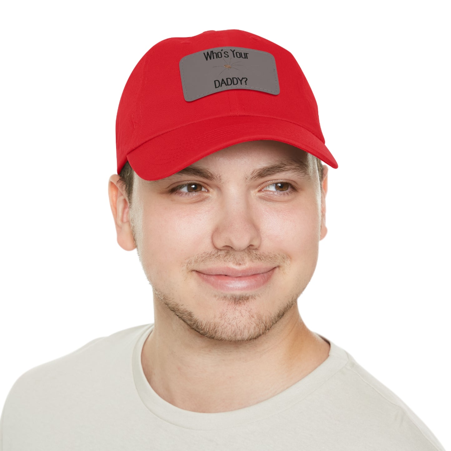 'Who's Your Daddy' (Spider)Dad Hat with Leather Patch (Rectangle)