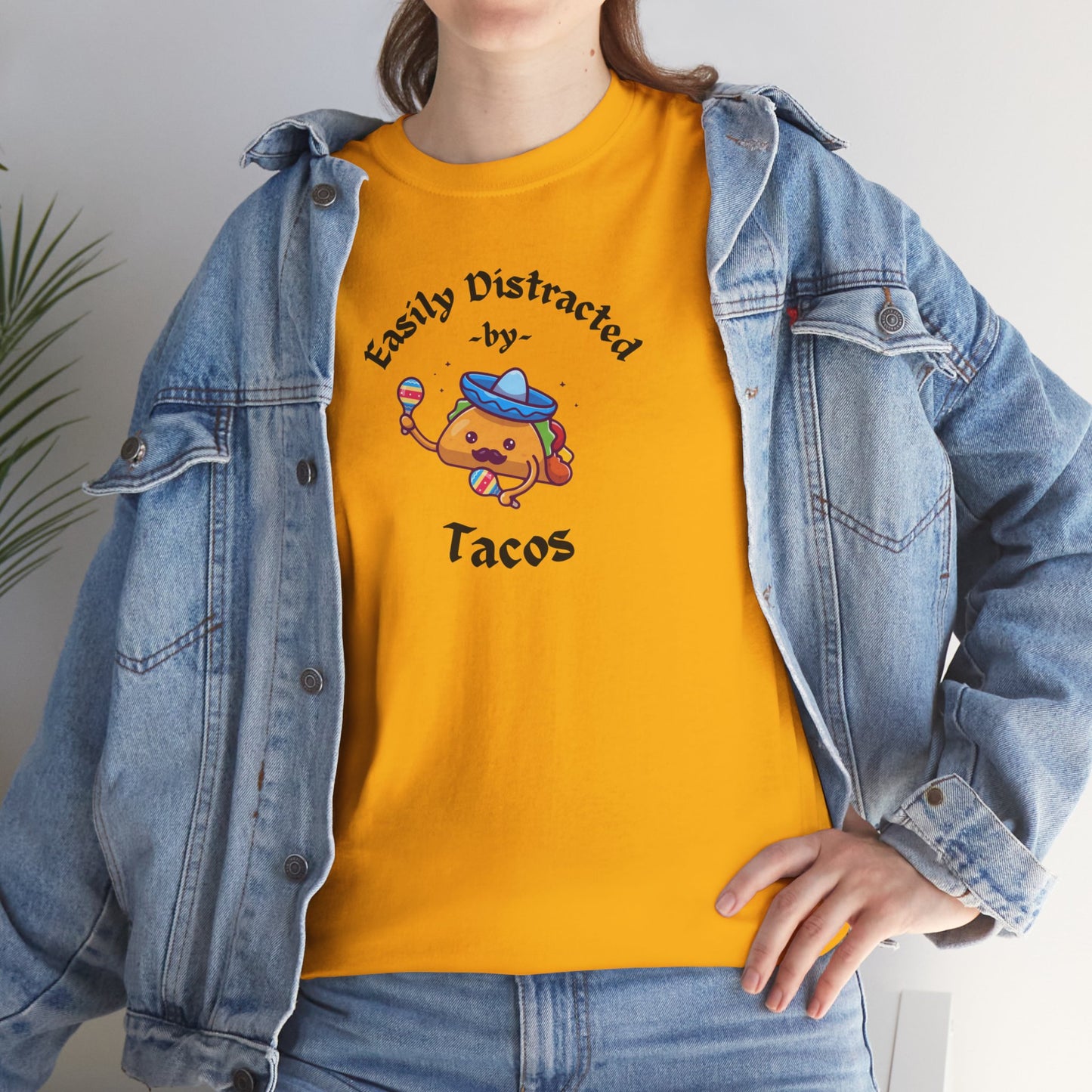 'Easily Distracted by Tacos' Unisex Heavy Cotton Tee