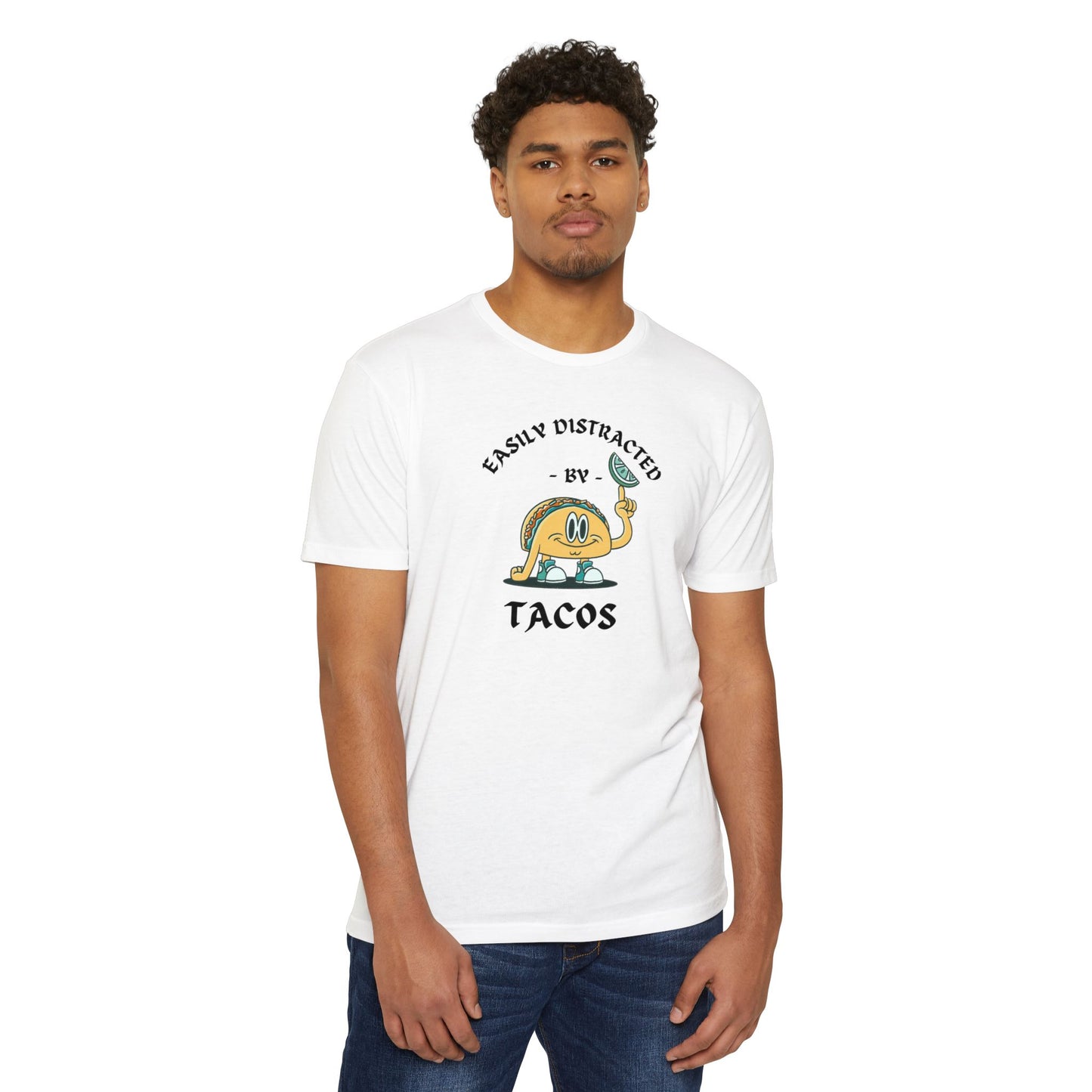 'Easily Distracted by Tacos! Funny Foodie' Unisex Jersey T-shirt