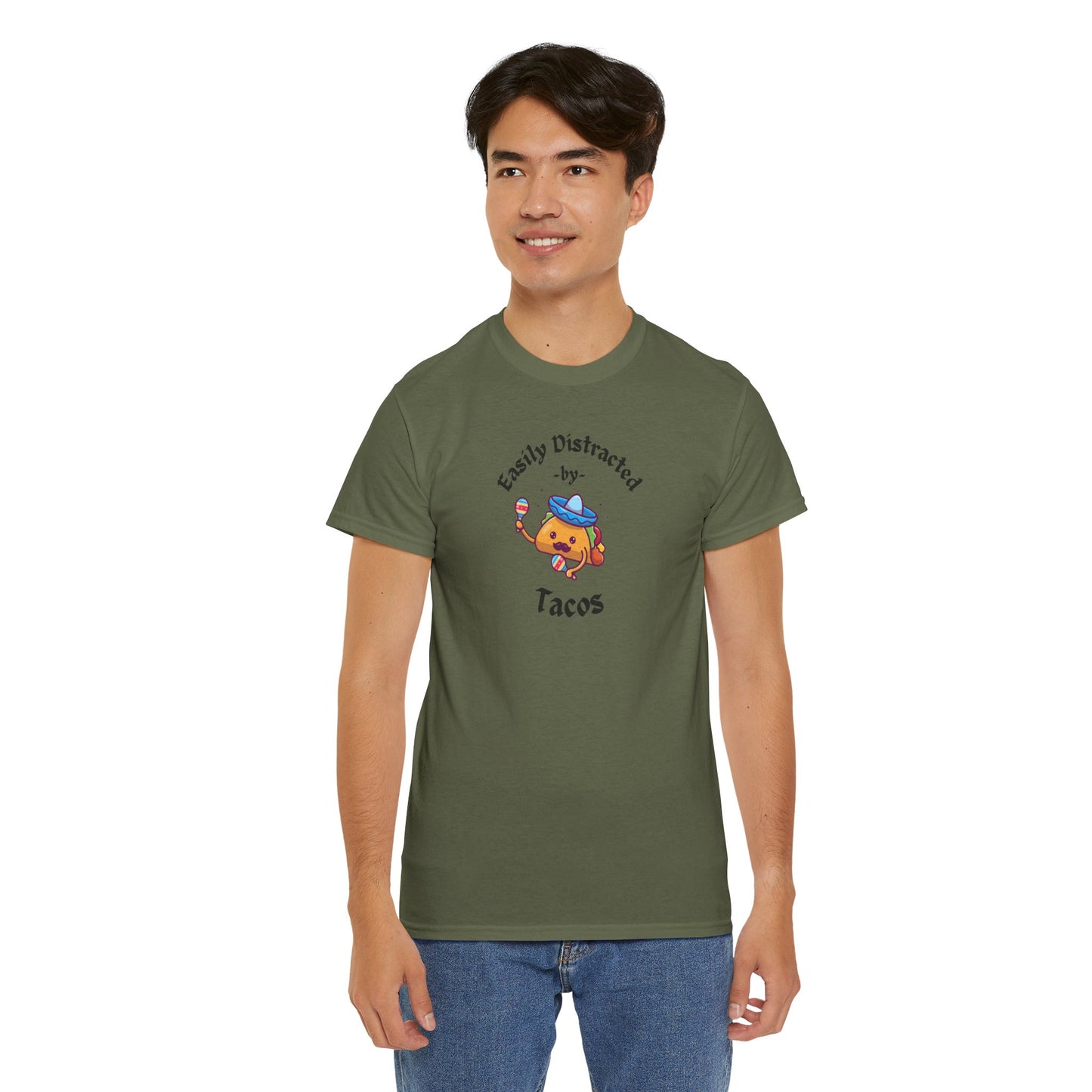 'Easily Distracted by Tacos' Unisex Heavy Cotton Tee