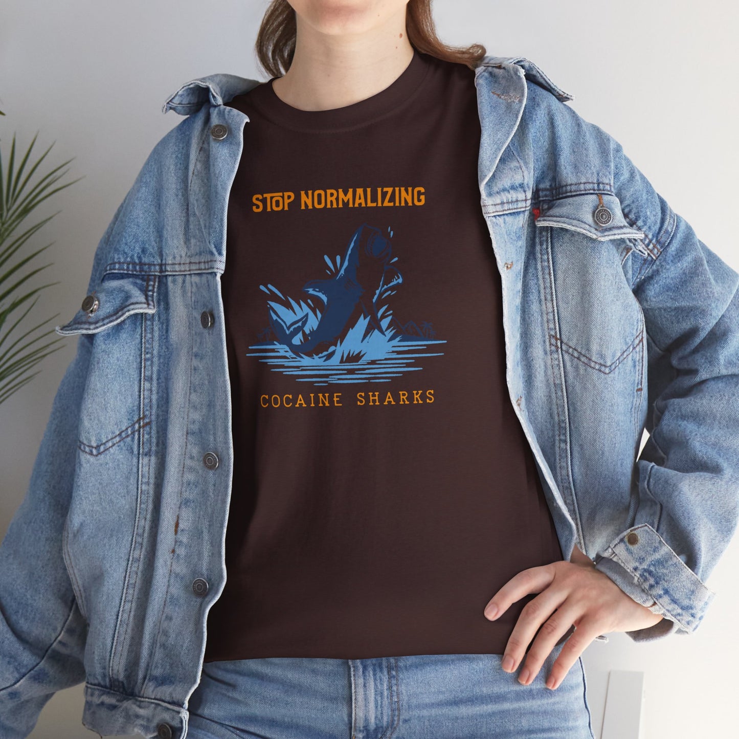 'Cocaine Shark' Unisex Heavy Cotton Tee