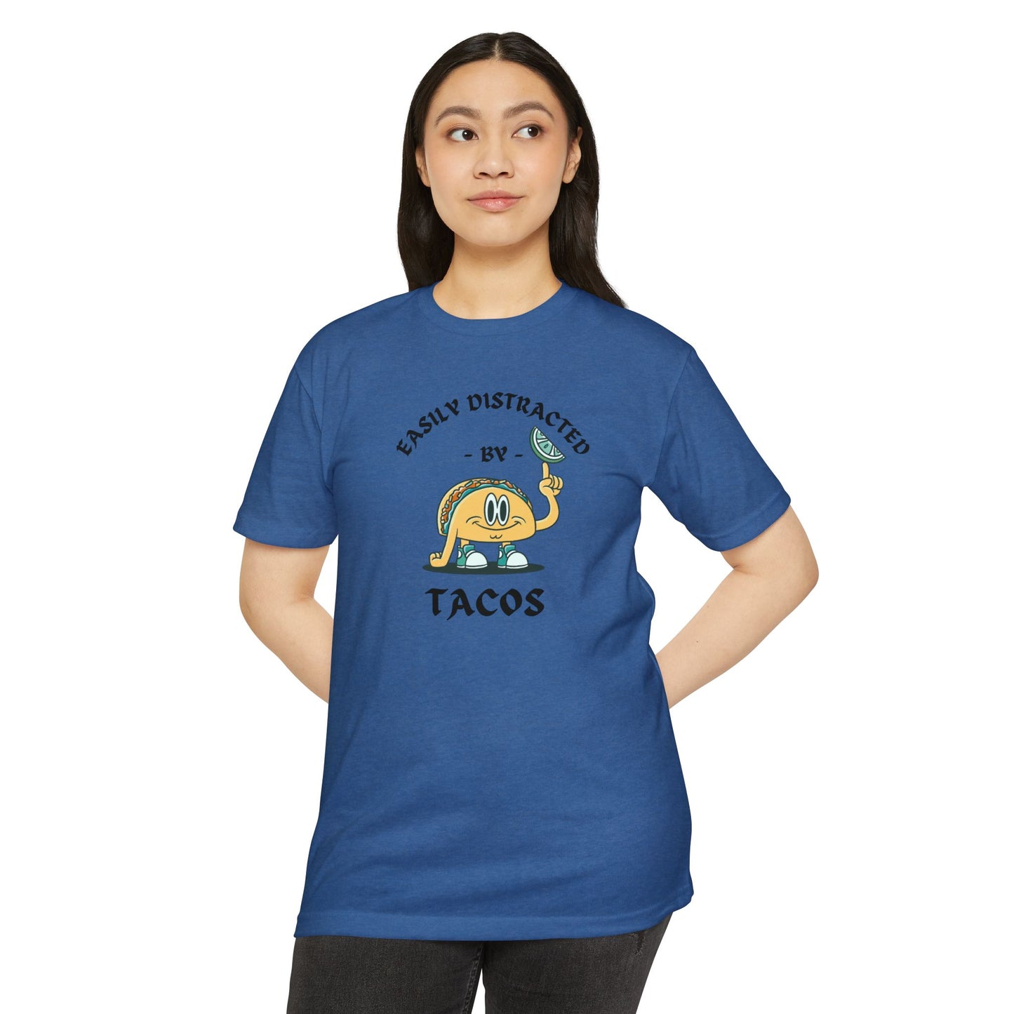 'Easily Distracted by Tacos! Funny Foodie' Unisex Jersey T-shirt