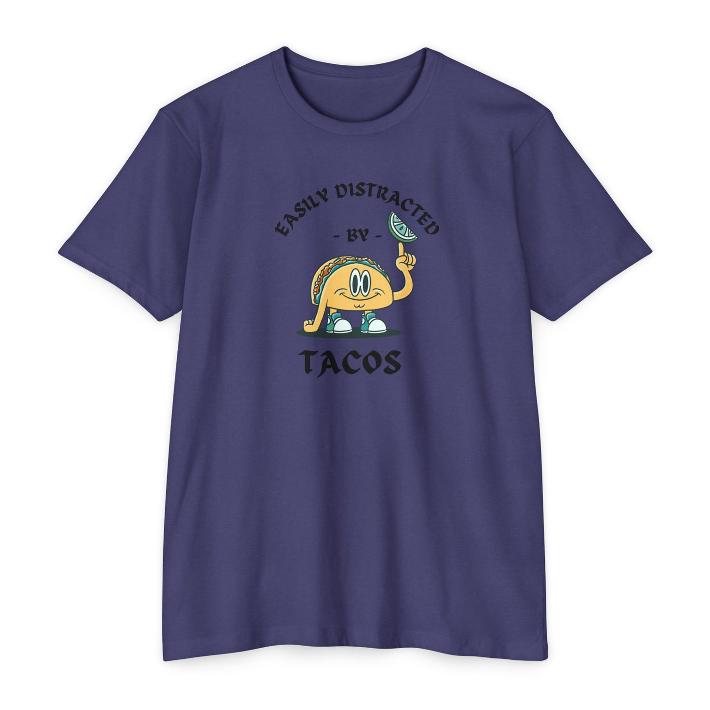 'Easily Distracted by Tacos! Funny Foodie' Unisex Jersey T-shirt