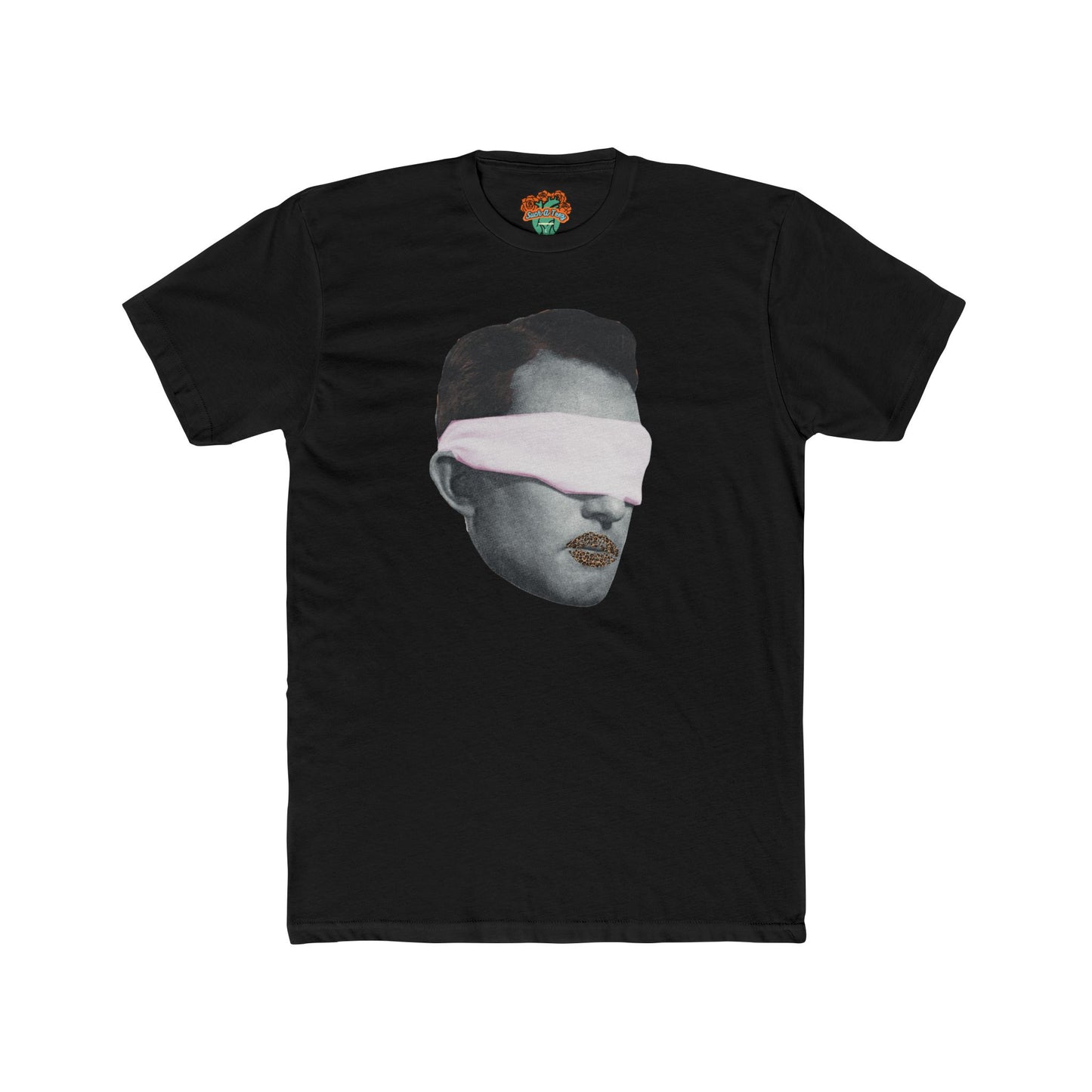 ' Cheetah Lips' Trendy Unisex Cotton Crew Tee