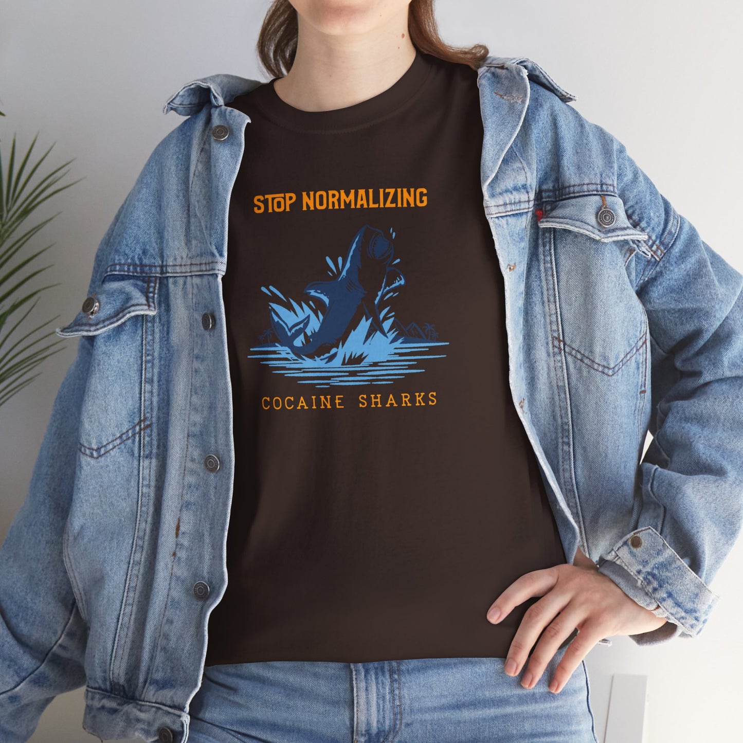 'Cocaine Shark' Unisex Heavy Cotton Tee