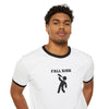 'Fall Risk' Unisex Cotton Ringer T-Shirt