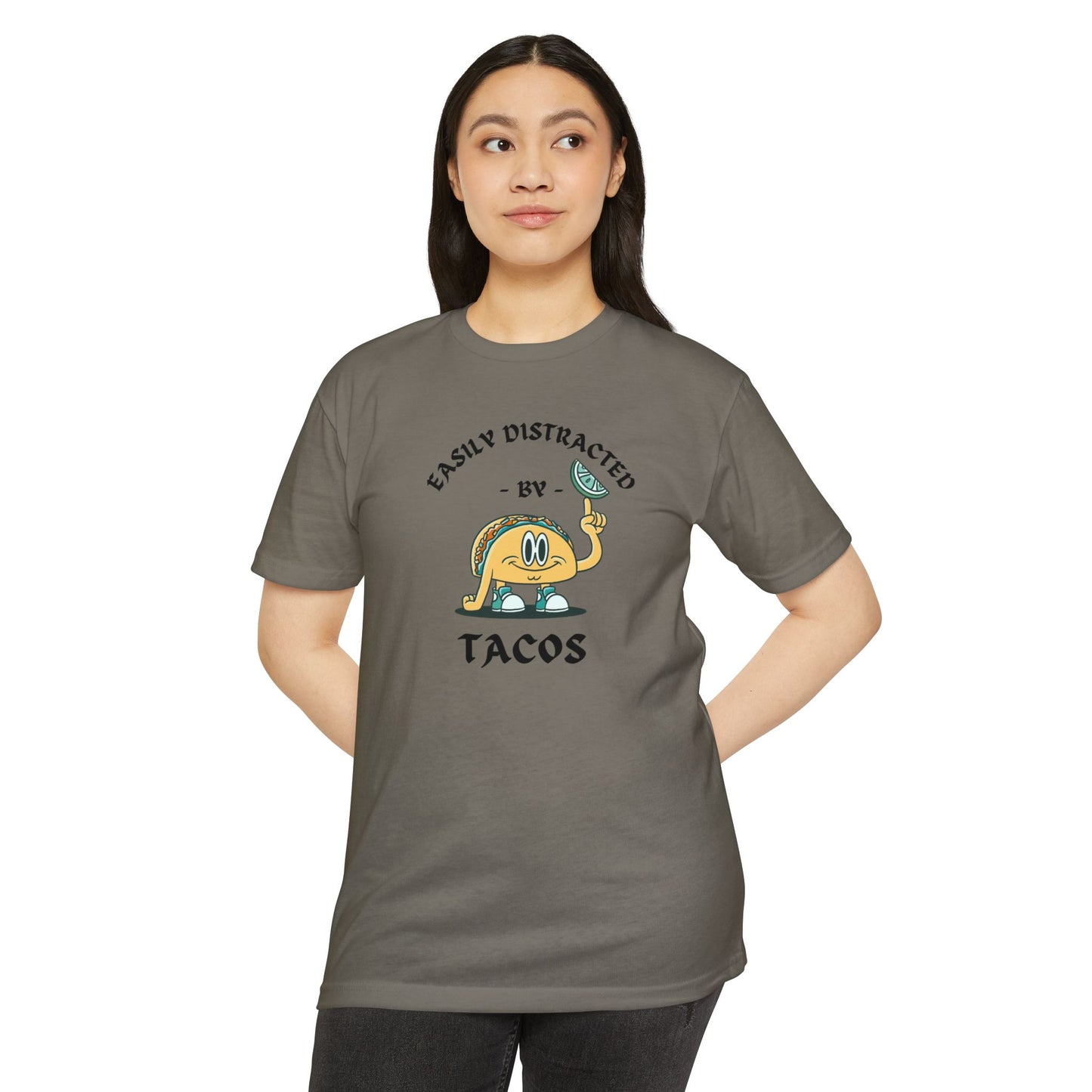 'Easily Distracted by Tacos! Funny Foodie' Unisex Jersey T-shirt
