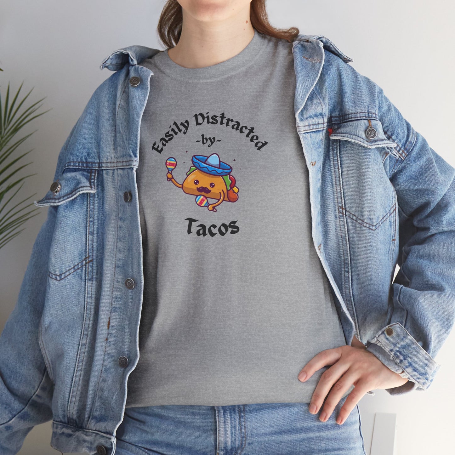 'Easily Distracted by Tacos' Unisex Heavy Cotton Tee