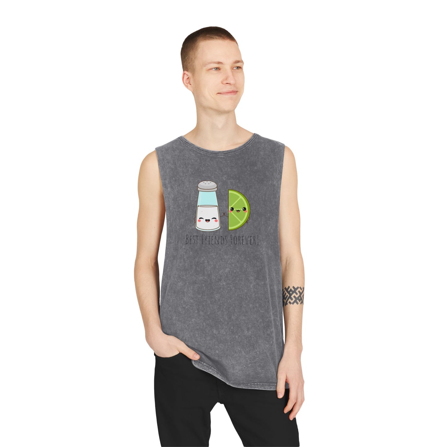 Salt & Lime Best Friends Forever! Unisex Stonewash Tank Top
