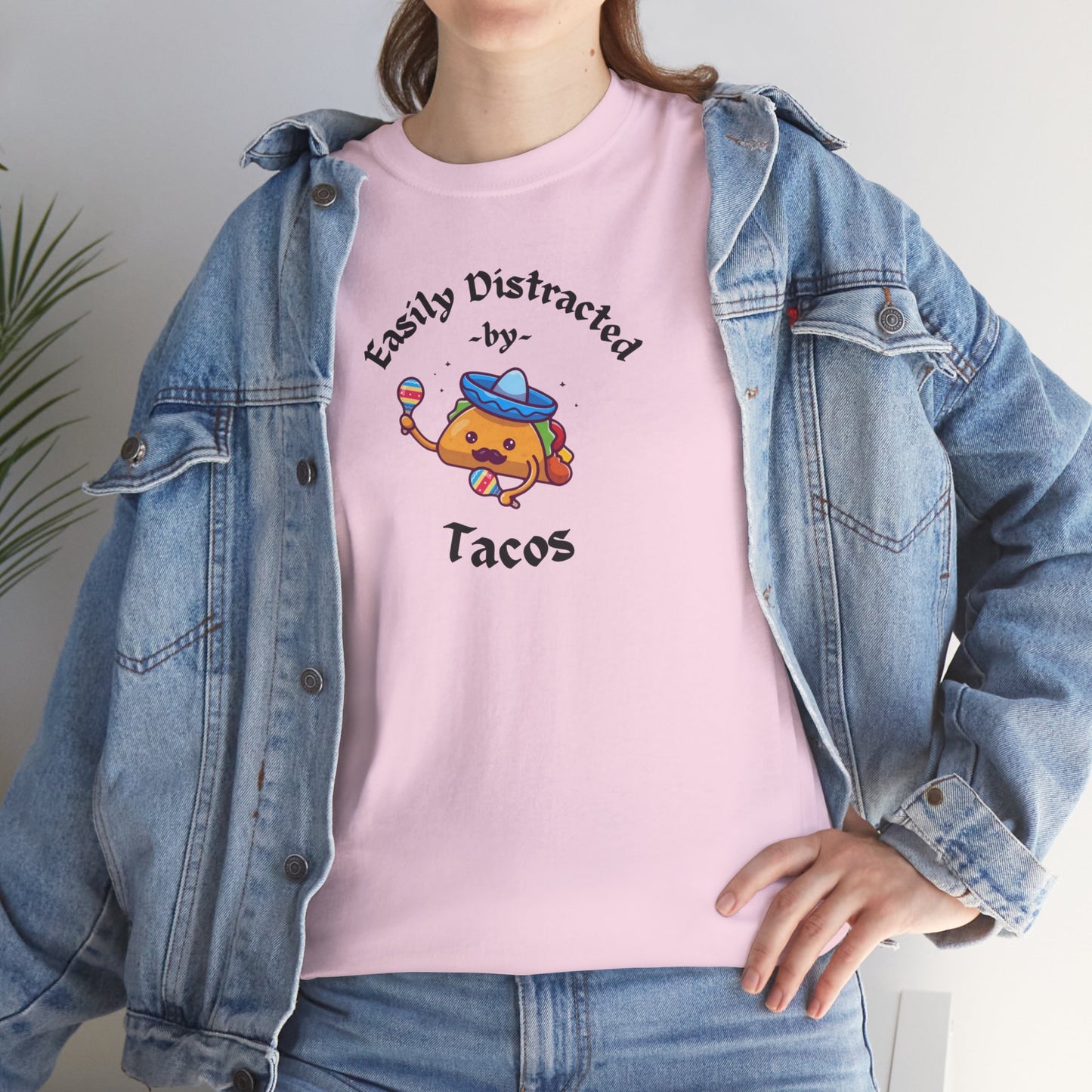 'Easily Distracted by Tacos' Unisex Heavy Cotton Tee
