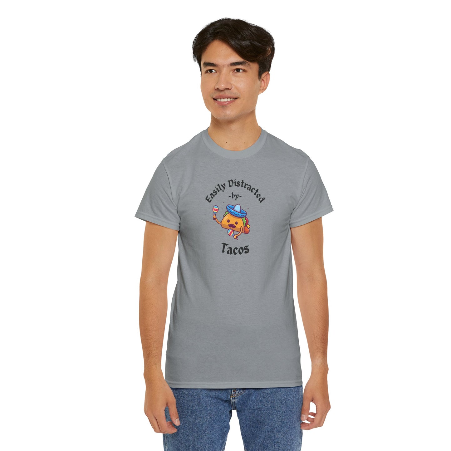 'Easily Distracted by Tacos' Unisex Heavy Cotton Tee