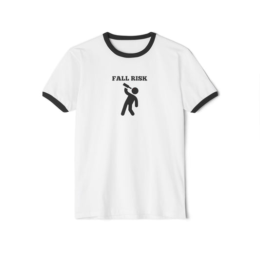 'Fall Risk' Unisex Cotton Ringer T-Shirt