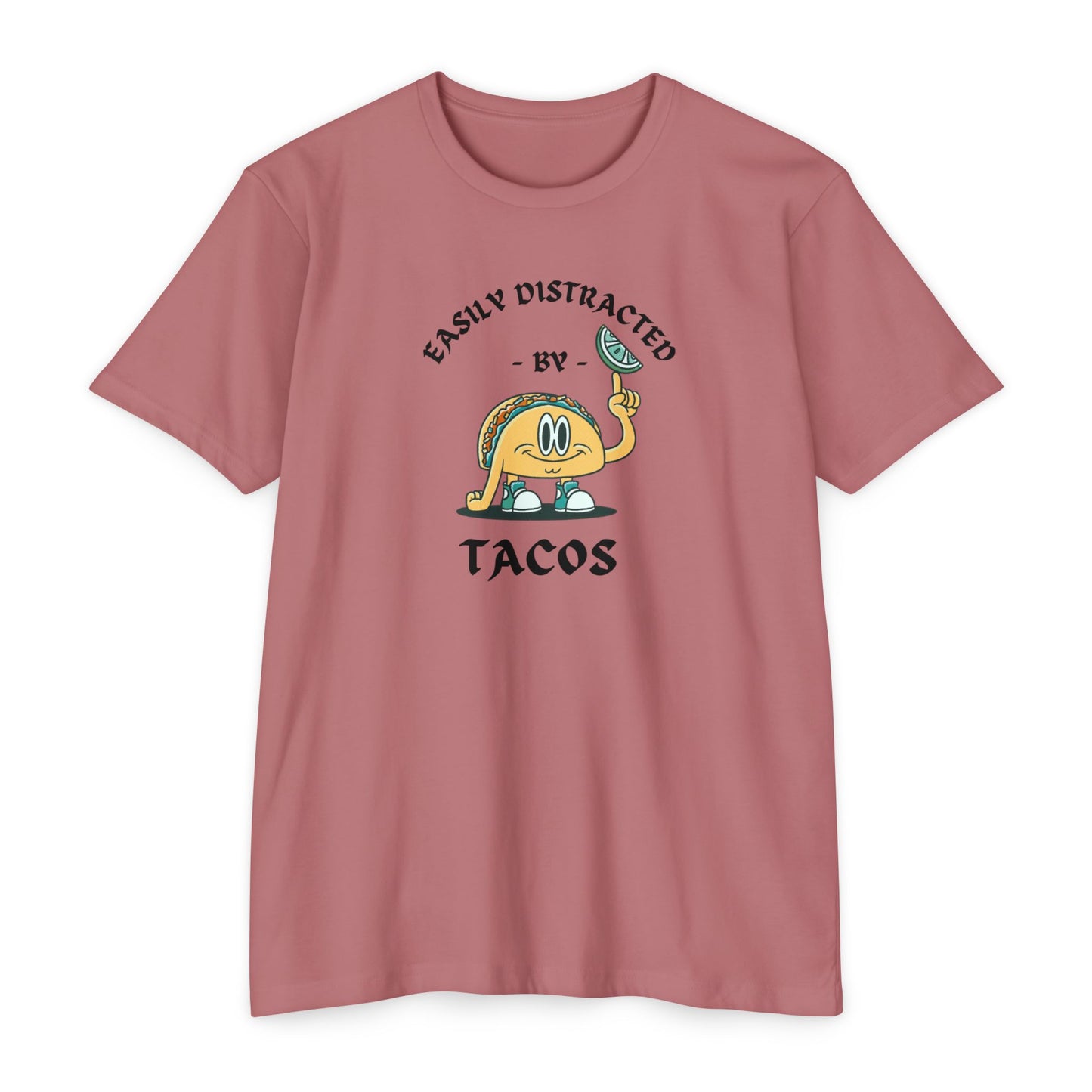 'Easily Distracted by Tacos! Funny Foodie' Unisex Jersey T-shirt