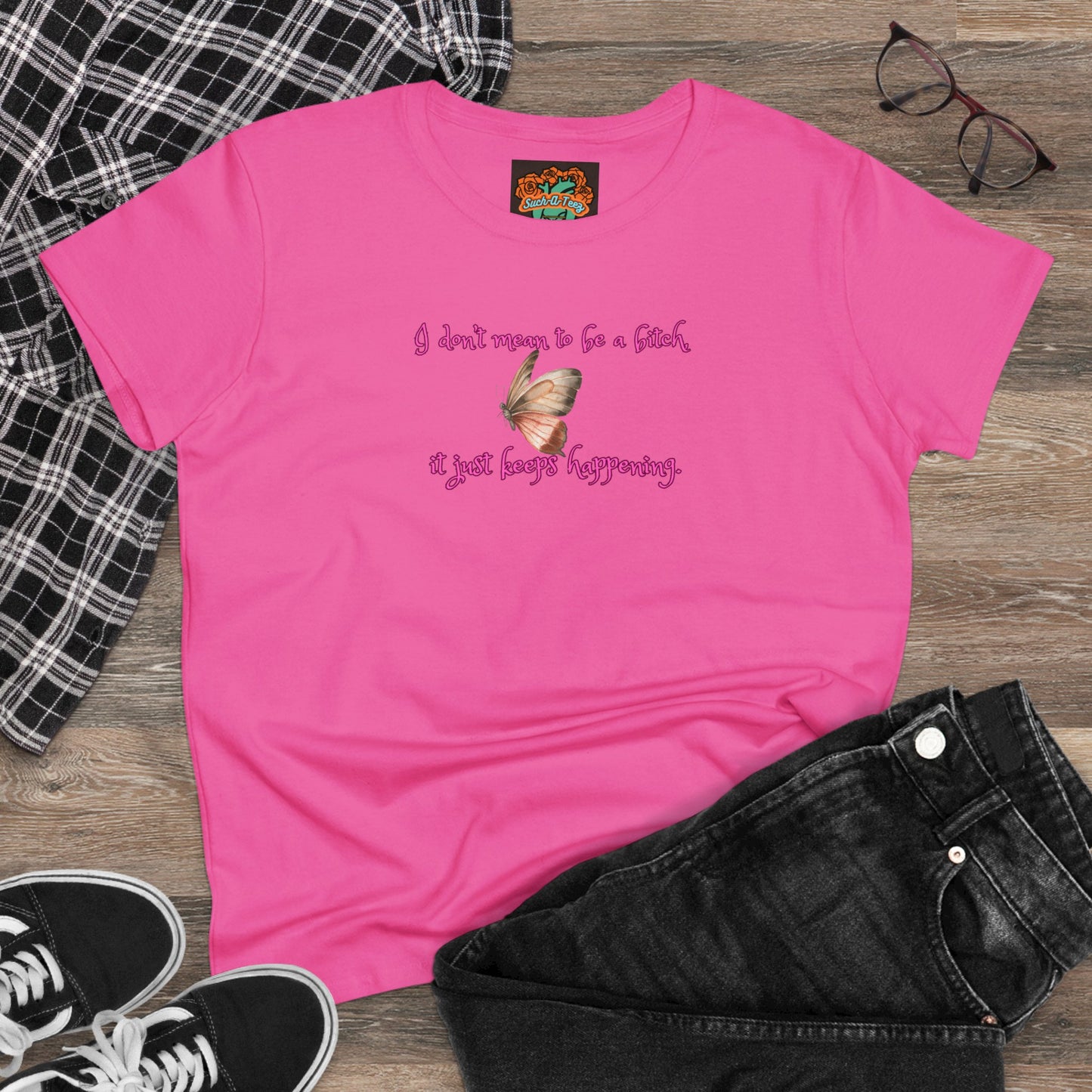 'Just Can't Help It' Women's Midweight Cotton Tee