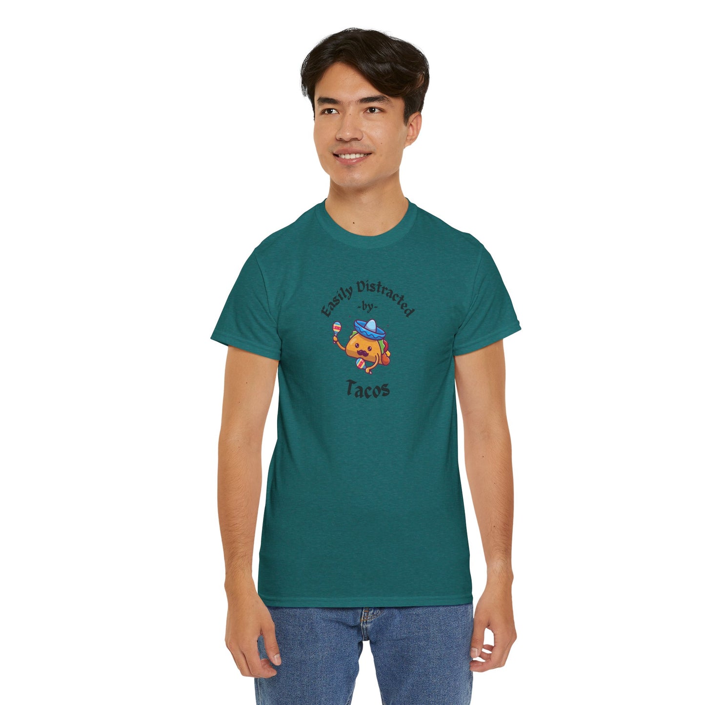 'Easily Distracted by Tacos' Unisex Heavy Cotton Tee
