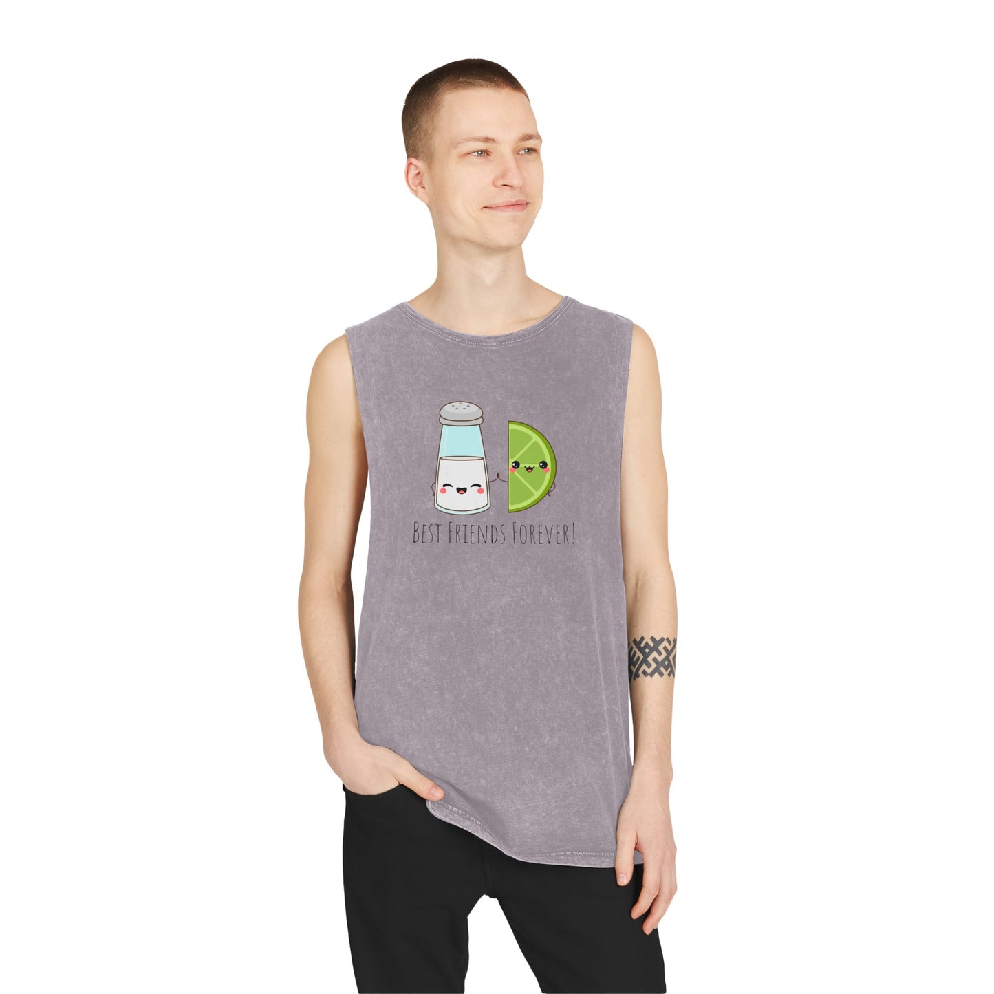 Salt & Lime Best Friends Forever! Unisex Stonewash Tank Top