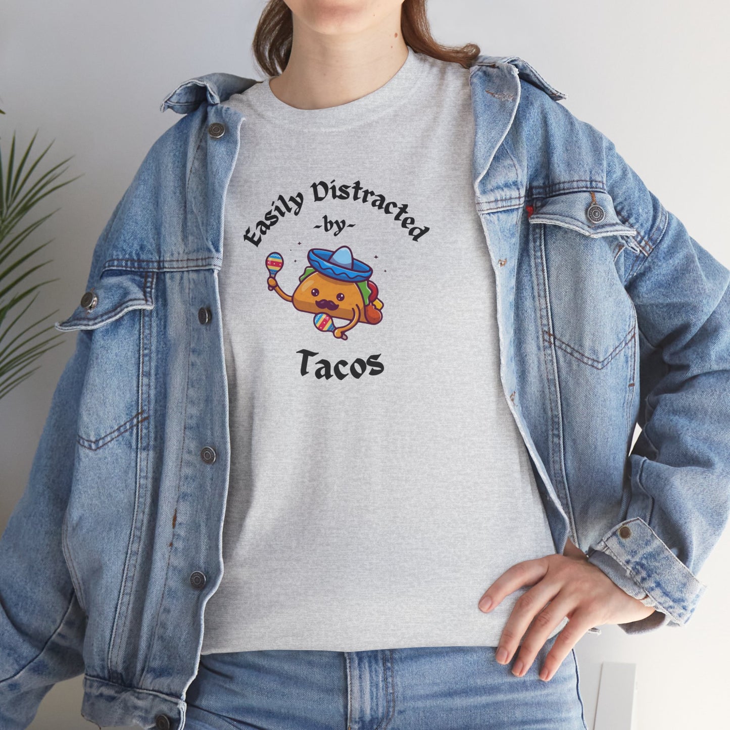 'Easily Distracted by Tacos' Unisex Heavy Cotton Tee