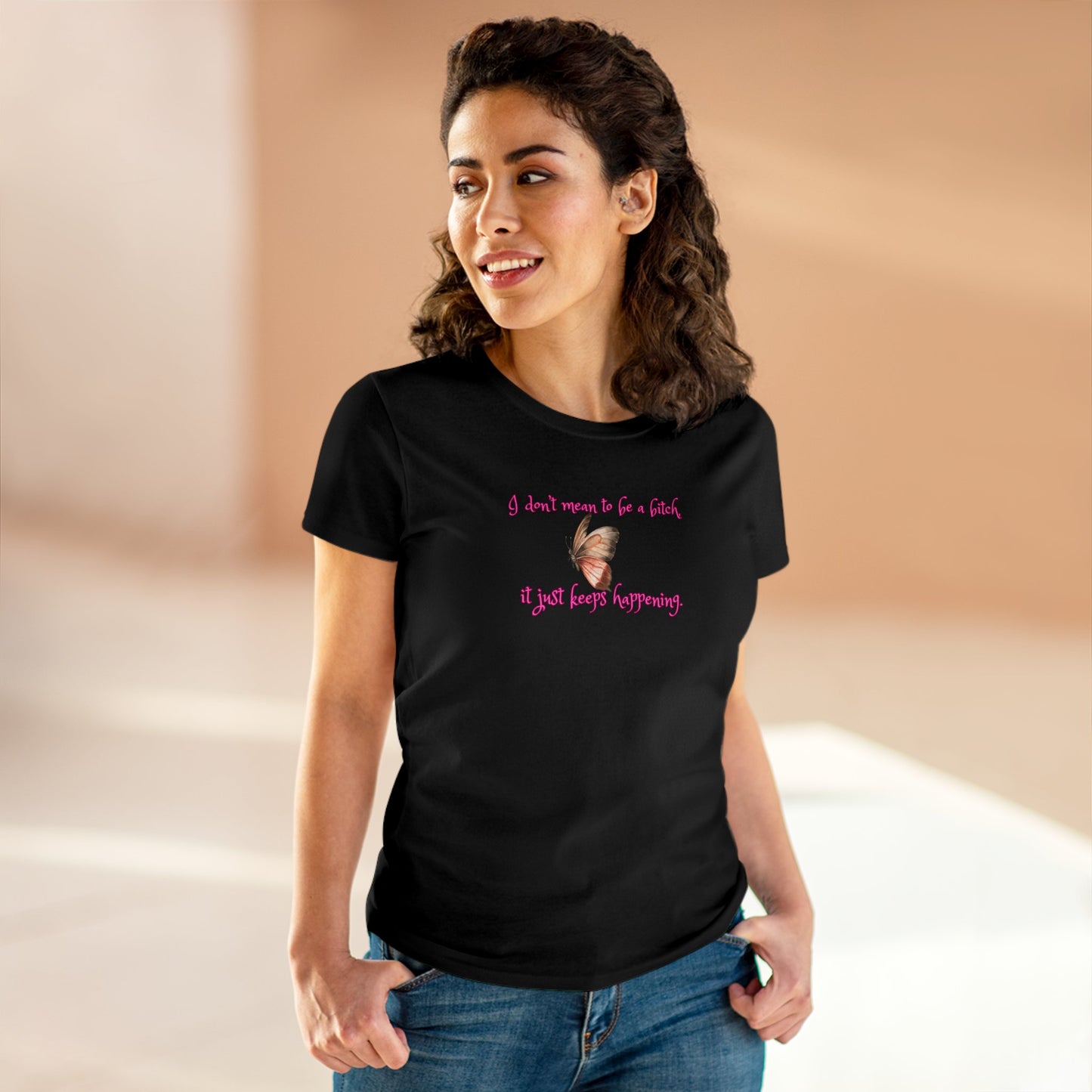 'Just Can't Help It' Women's Midweight Cotton Tee