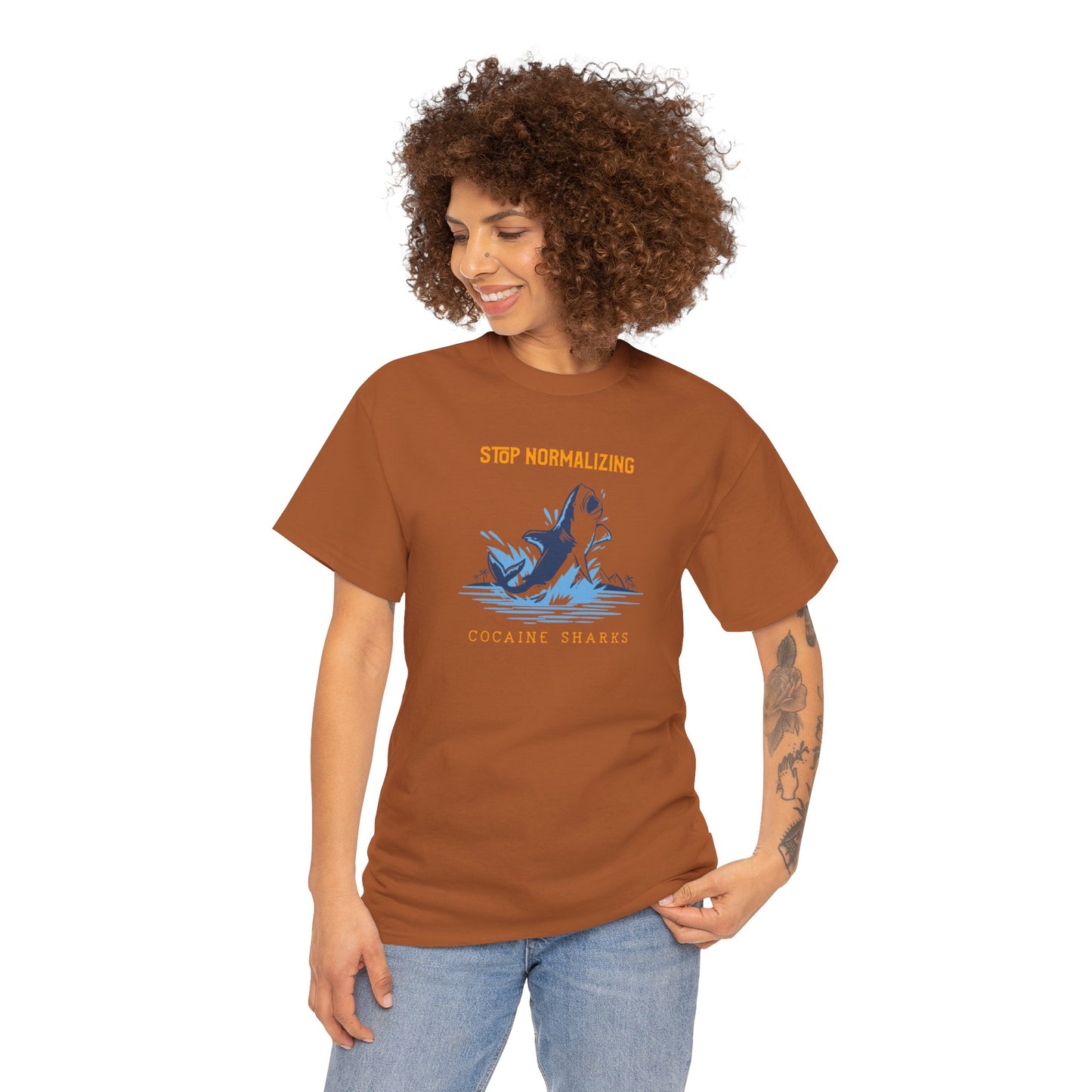 'Cocaine Shark' Unisex Heavy Cotton Tee
