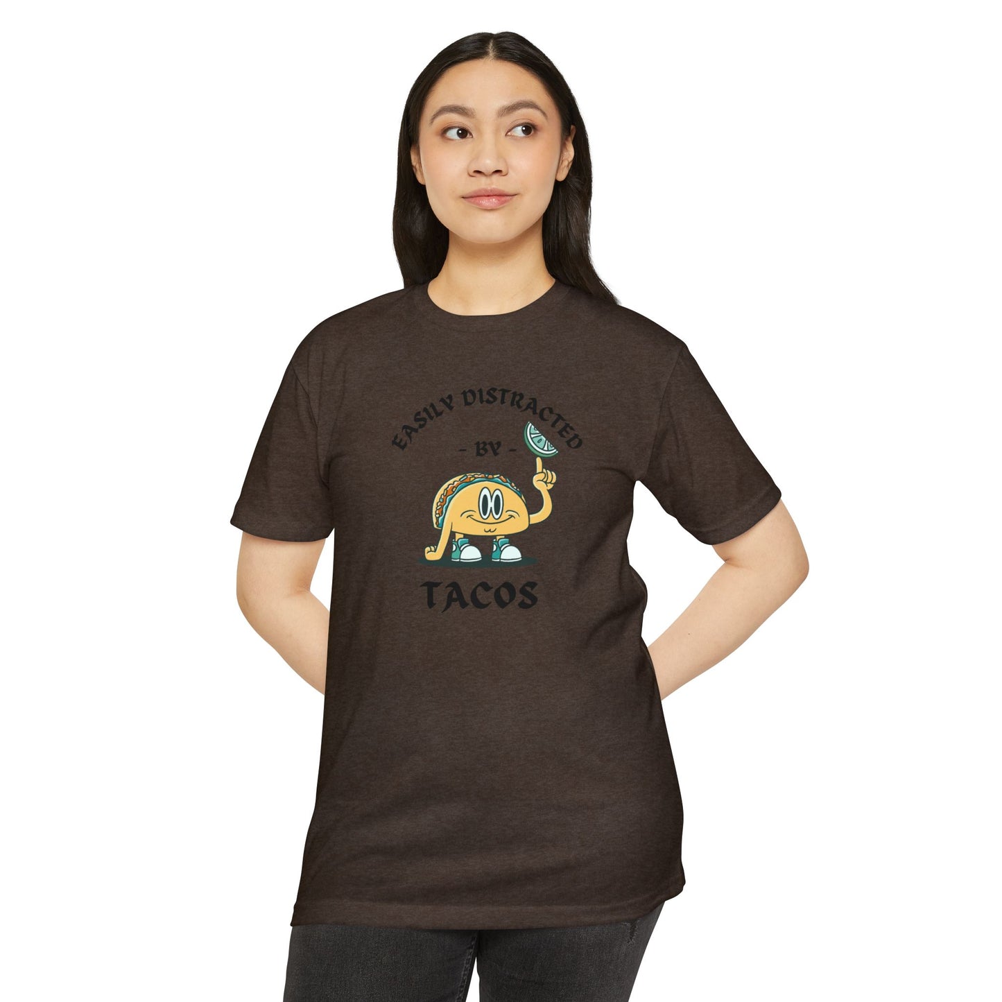 'Easily Distracted by Tacos! Funny Foodie' Unisex Jersey T-shirt