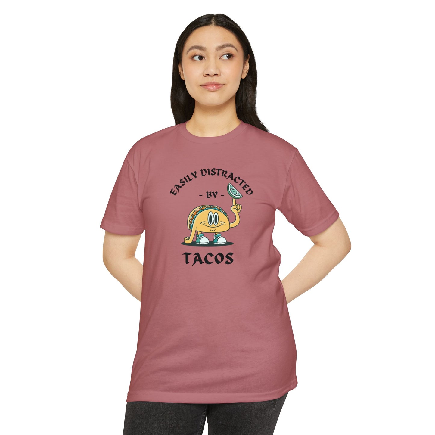 'Easily Distracted by Tacos! Funny Foodie' Unisex Jersey T-shirt