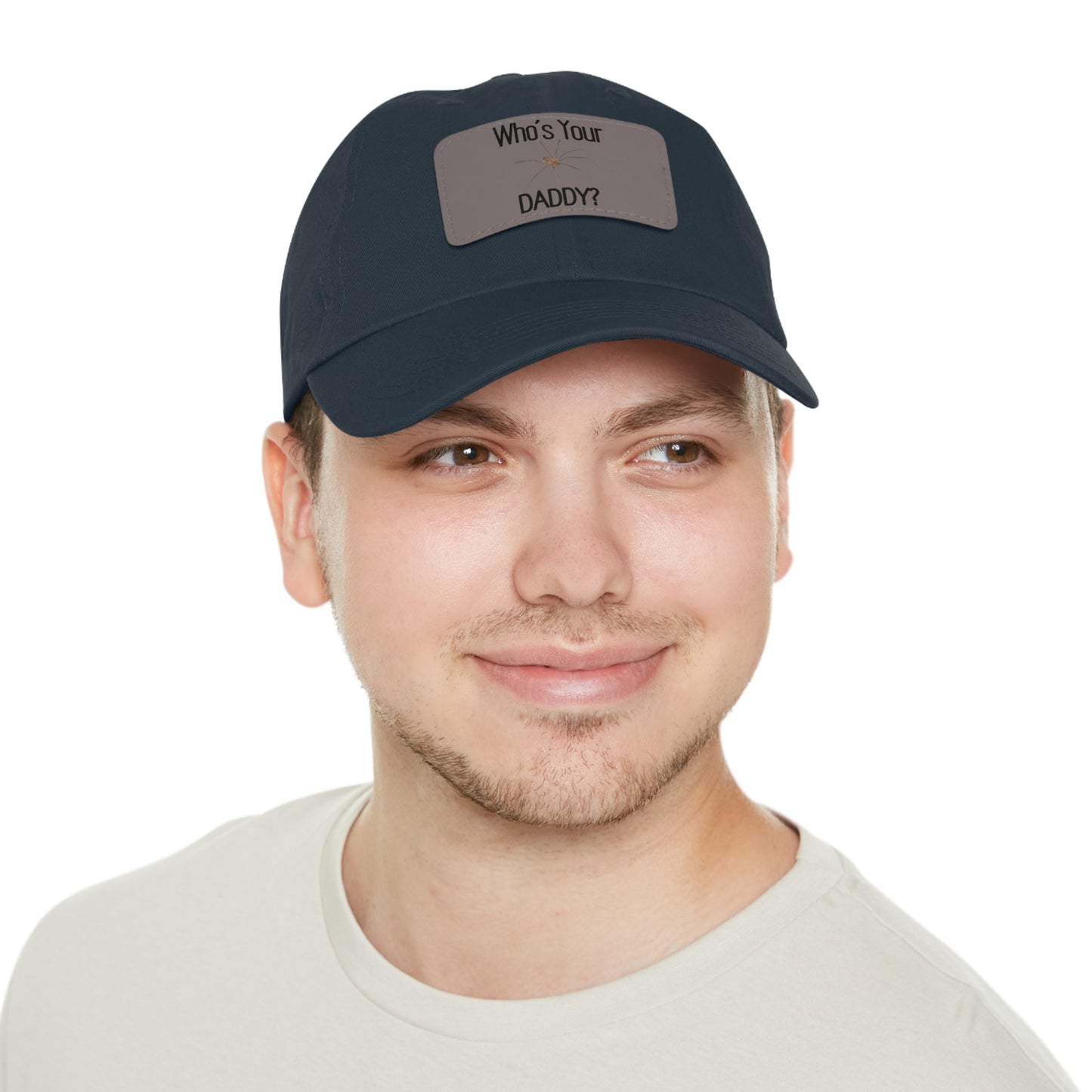 'Who's Your Daddy' (Spider)Dad Hat with Leather Patch (Rectangle)